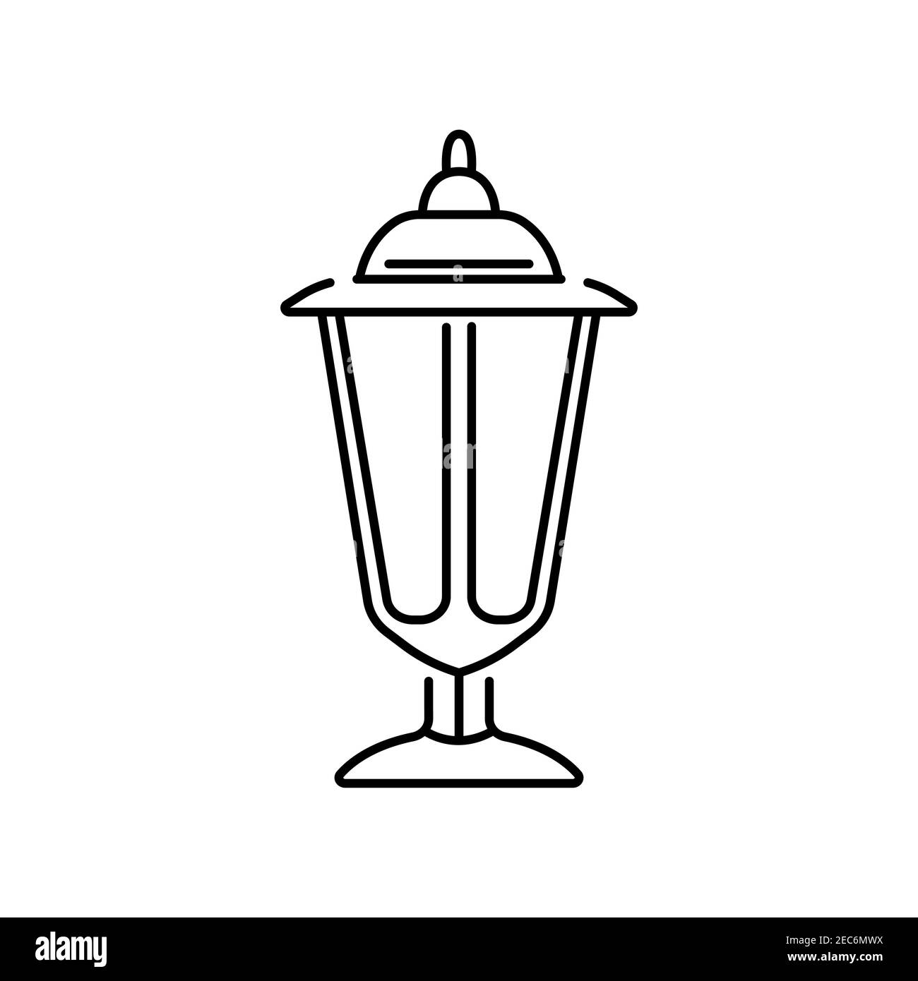 L'icône de ligne noire d'une lampe de jardin de rue. Icône jardin. Logo Illustration de Vecteur