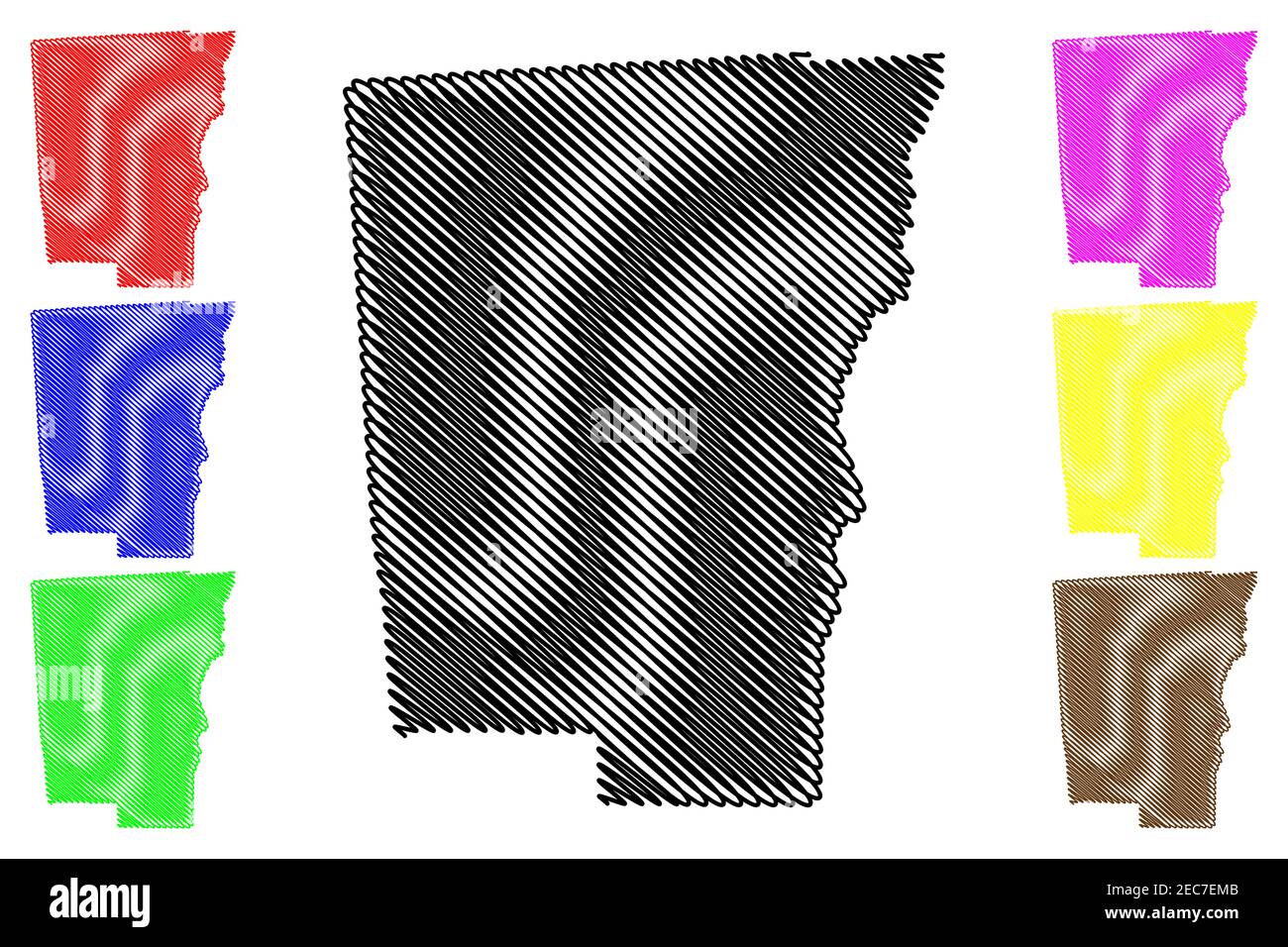 Comté de Chenango, État de New York (comté des États-Unis, États-Unis d'Amérique, États-Unis, États-Unis, États-Unis) carte illustration vectorielle, scribble croquis carte de Chenango Illustration de Vecteur