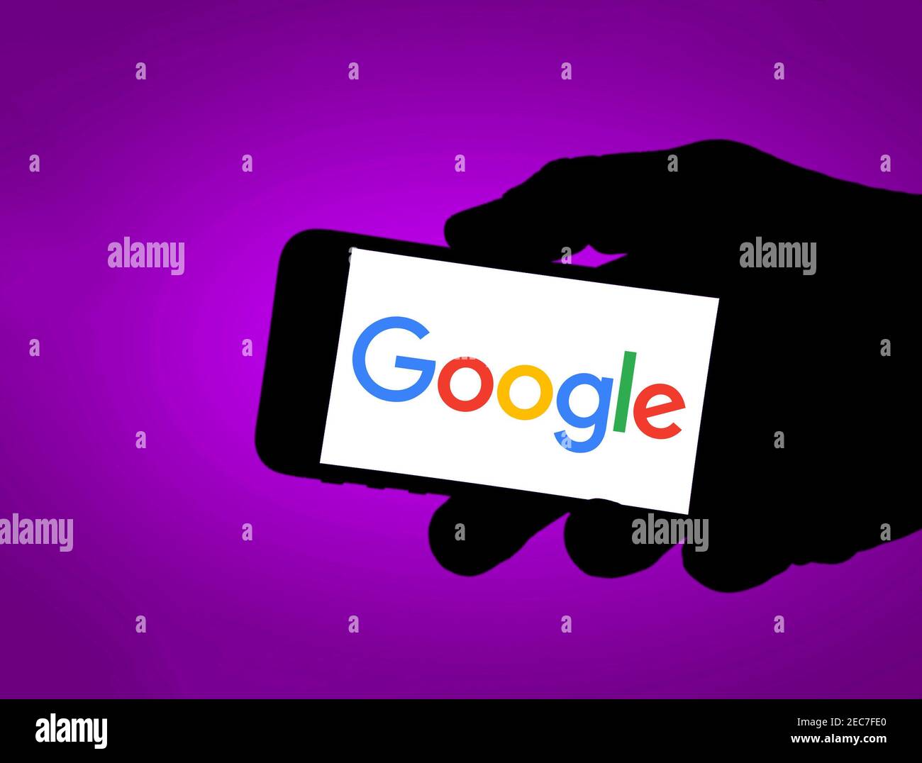 Logo Google sur l'appareil mobile Banque D'Images