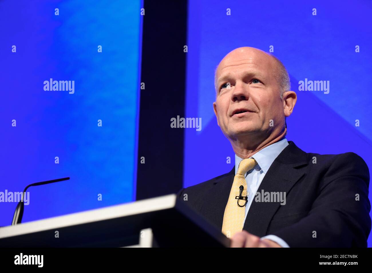 William Hague, le Lord Hague de Richmond, est un politicien britannique conservateur et un pair à vie. Il a représenté Richmond, dans le Yorkshire, en tant que député et a été chef du Parti conservateur de 1997 à 2001. Il a été secrétaire d'État aux Affaires étrangères et du Commonwealth de 2010 à 2014 et chef de la Chambre des communes de 2014 à 2015. Banque D'Images