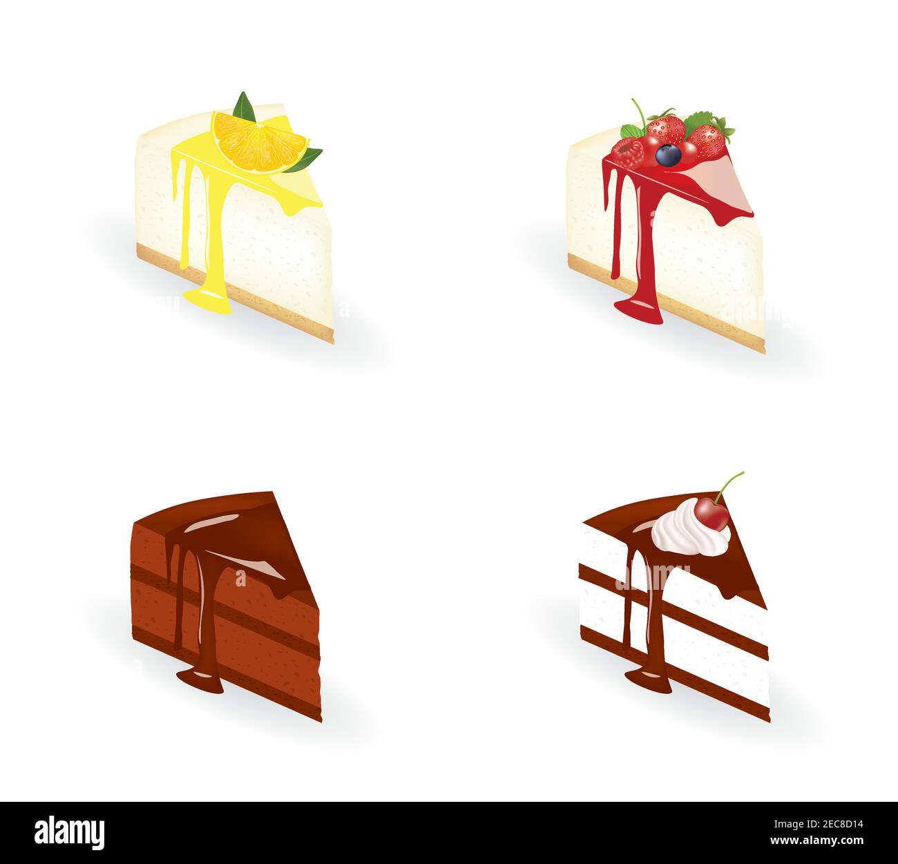 Ensemble de pièces à gâteau. Illustration vectorielle Illustration de Vecteur