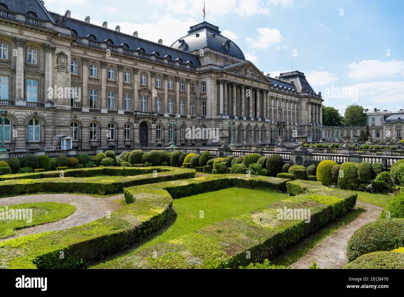 Palais royal de Bruxelles, jardin extérieur et avant, Bruxelles, Belgique Banque D'Images