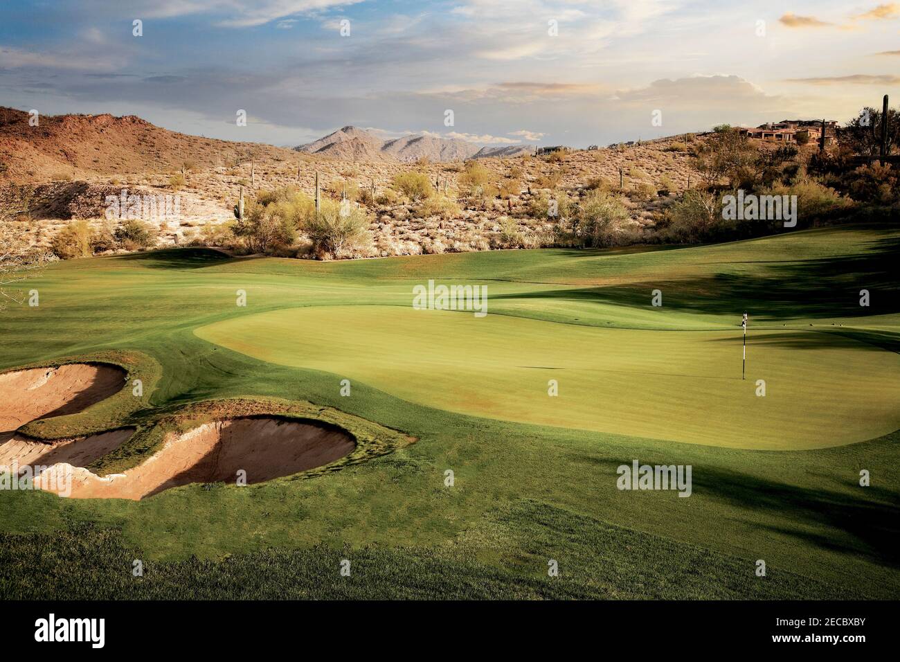 Eagle Mountain Golf Club trou #17 à Fountain Hills, Arizona. Banque D'Images
