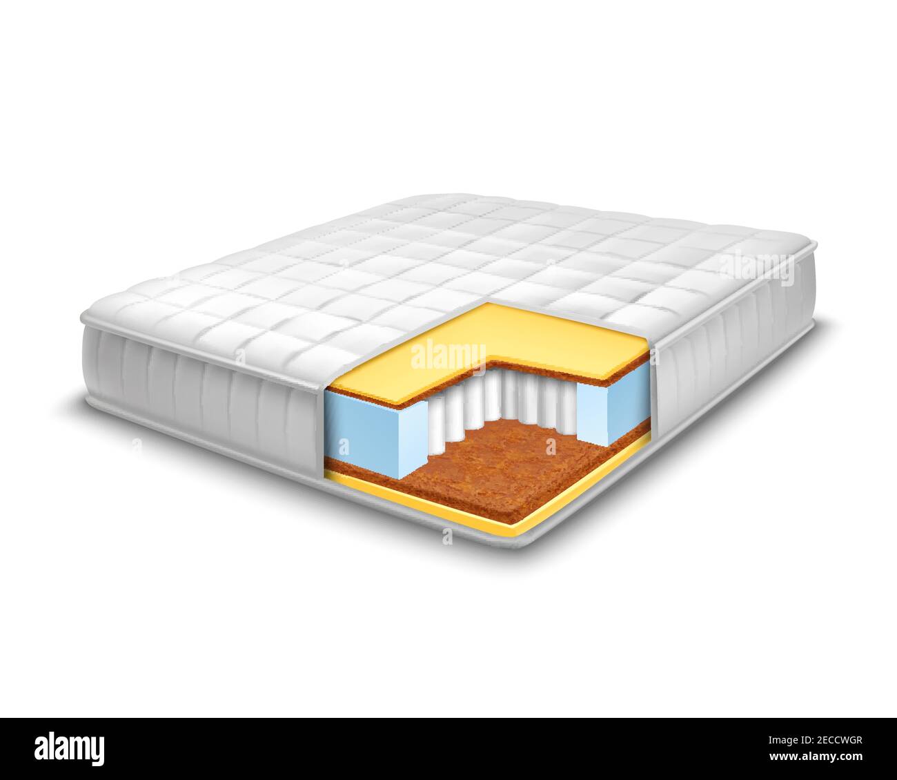 Matelas orthopédique double confortable avec une coupe réaliste les calques  voient une illustration de vecteur isolé Image Vectorielle Stock - Alamy