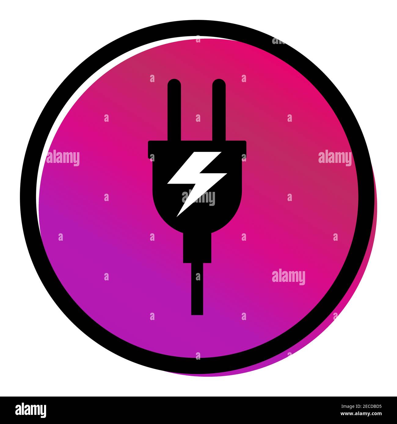 Icône de vecteur de prise électrique isolée sur fond blanc. Adaptateur d'énergie, symbole Web . Illustration de Vecteur