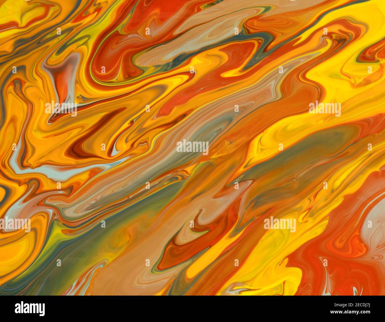 Image abstraite de diverses couleurs de peinture acrylique mélangées utilisation d'une technique de déverstage de peinture Banque D'Images