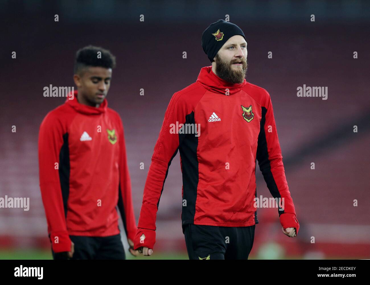 Football football - Europa League - Ostersunds FK Training - Emirates Stadium, Londres, Grande-Bretagne - 21 février 2018 Curtis Edwards d'Ostersunds FK pendant l'entraînement action Images via Reuters/Peter Cziborra Banque D'Images