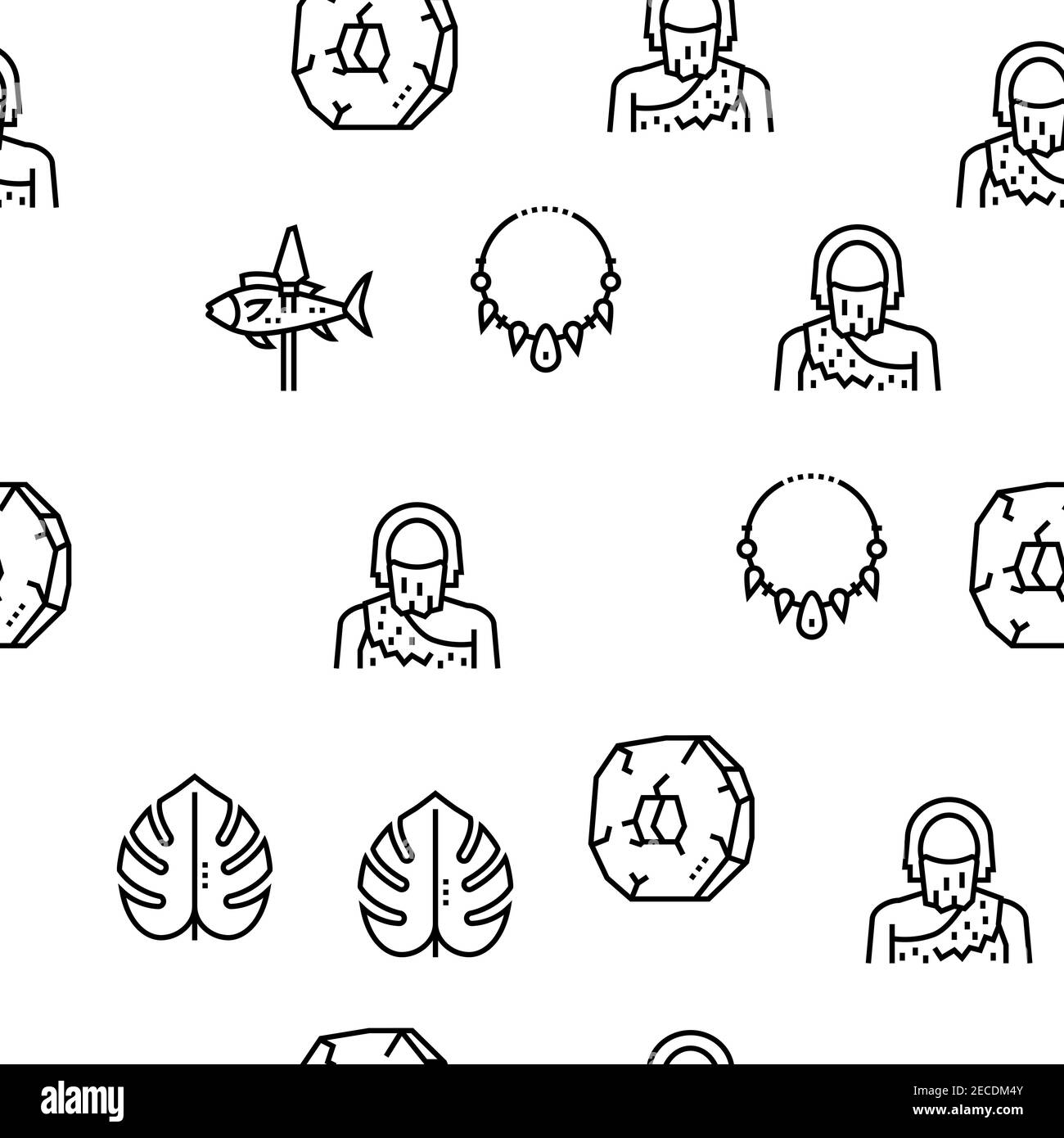 Modèle sans couture vectoriel de période préhistorique Illustration de Vecteur