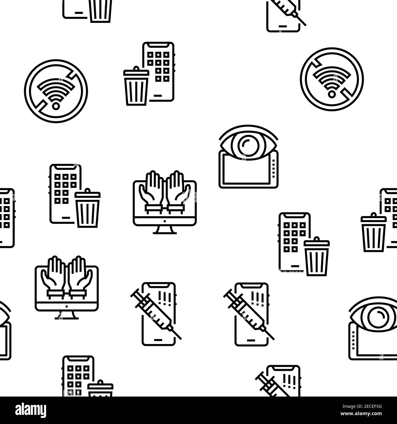 Schéma transparent vectoriel Detox de périphérique numérique Illustration de Vecteur