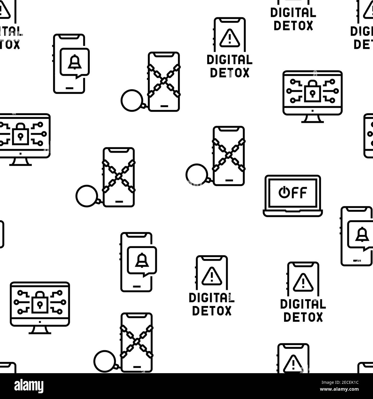 Schéma transparent vectoriel Detox de périphérique numérique Illustration de Vecteur