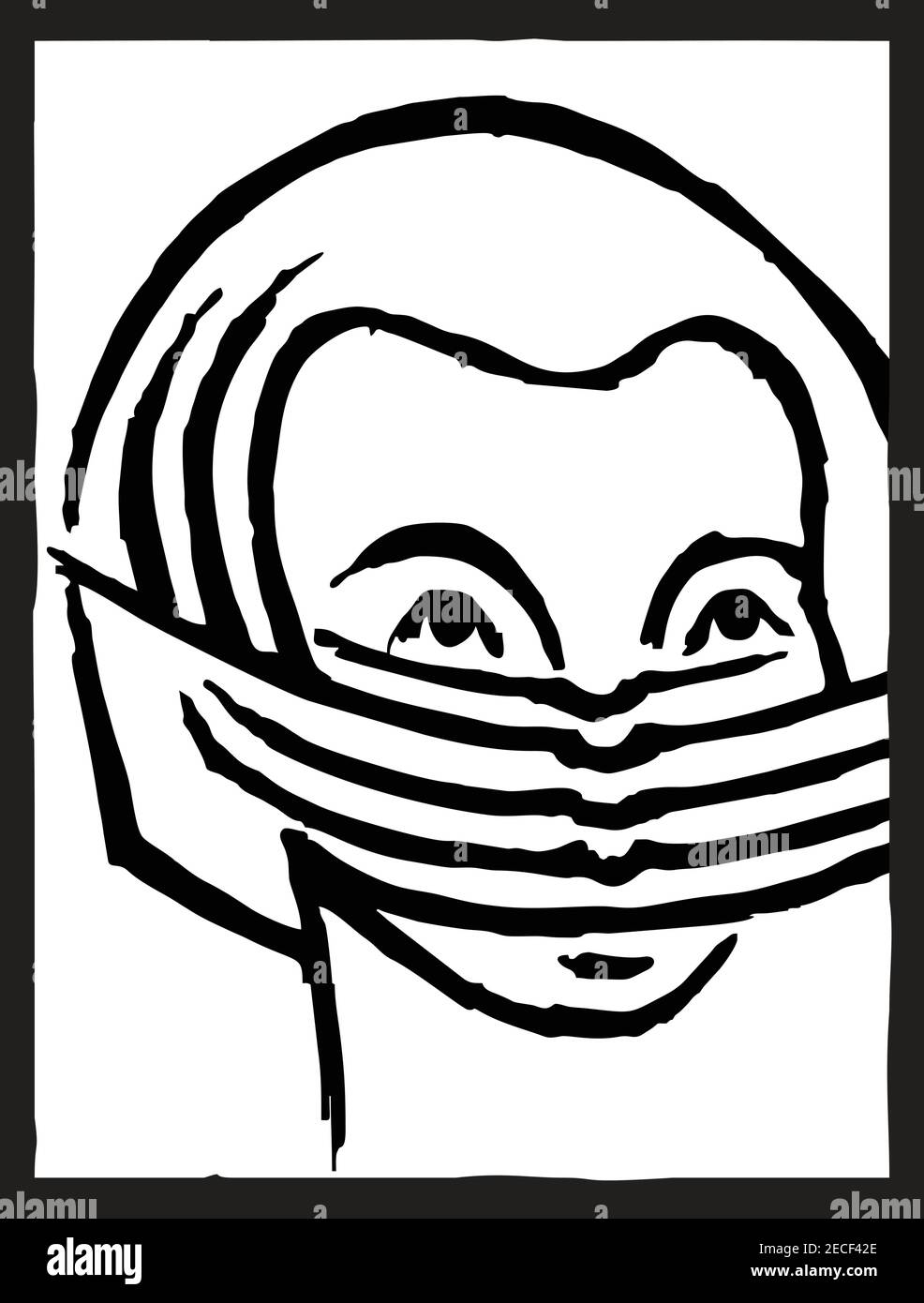 La fille dans un masque facial Illustration de Vecteur