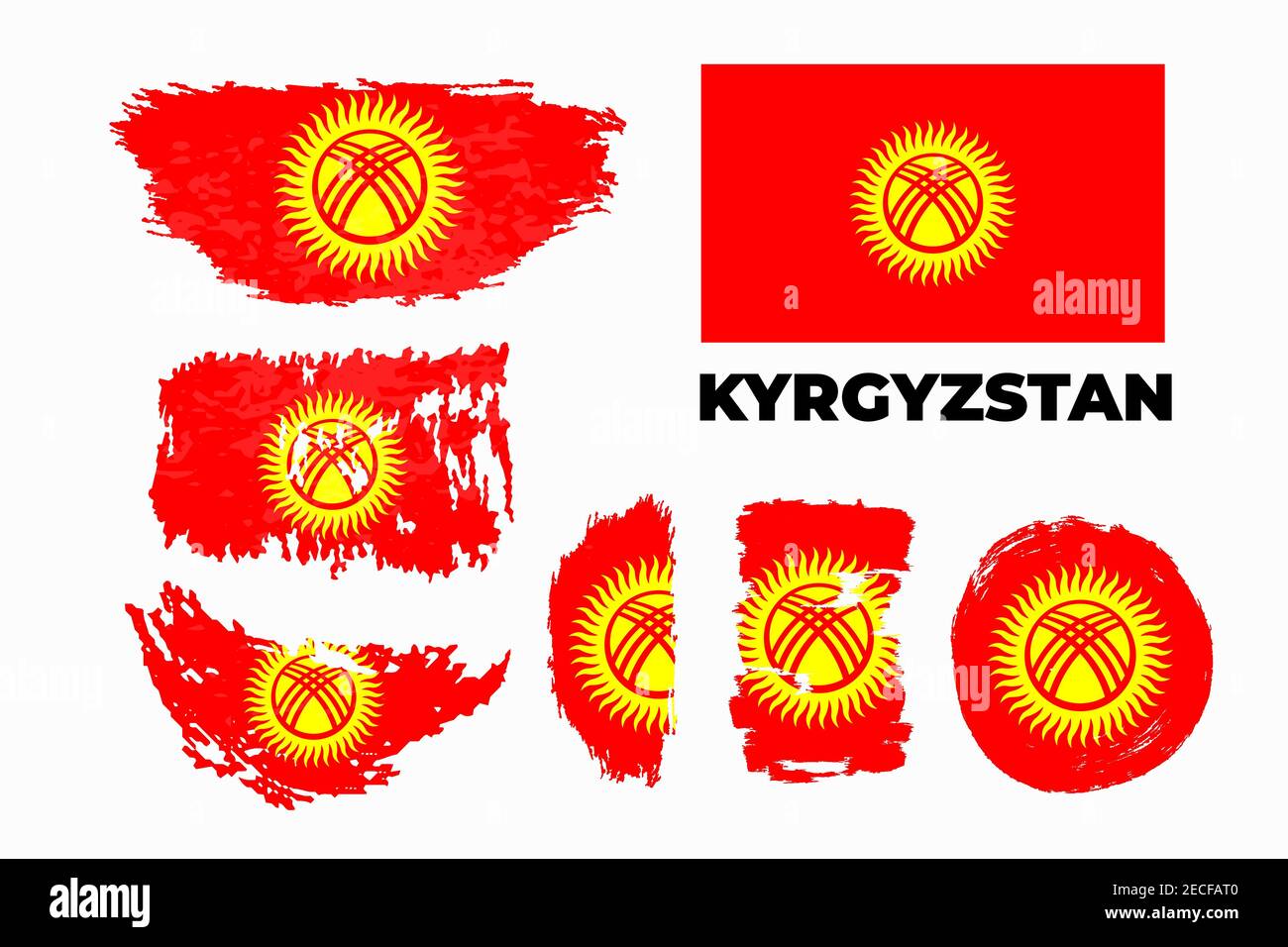 Broussailles du pays du Kirghizistan. Bonne journée d'indépendance du Kirghizistan Illustration de Vecteur