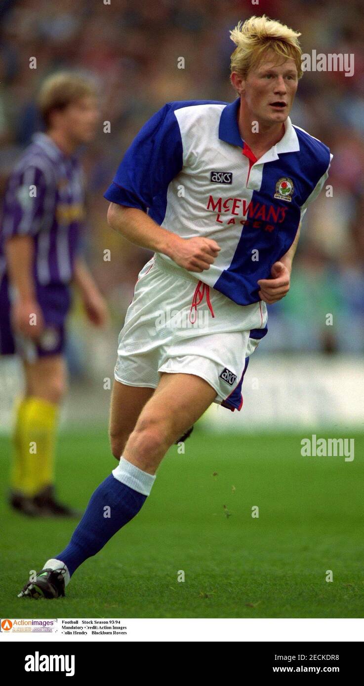 Football - saison 93/94 crédit obligatoire:action Images Colin Hendry - Blackburn Rovers Banque D'Images