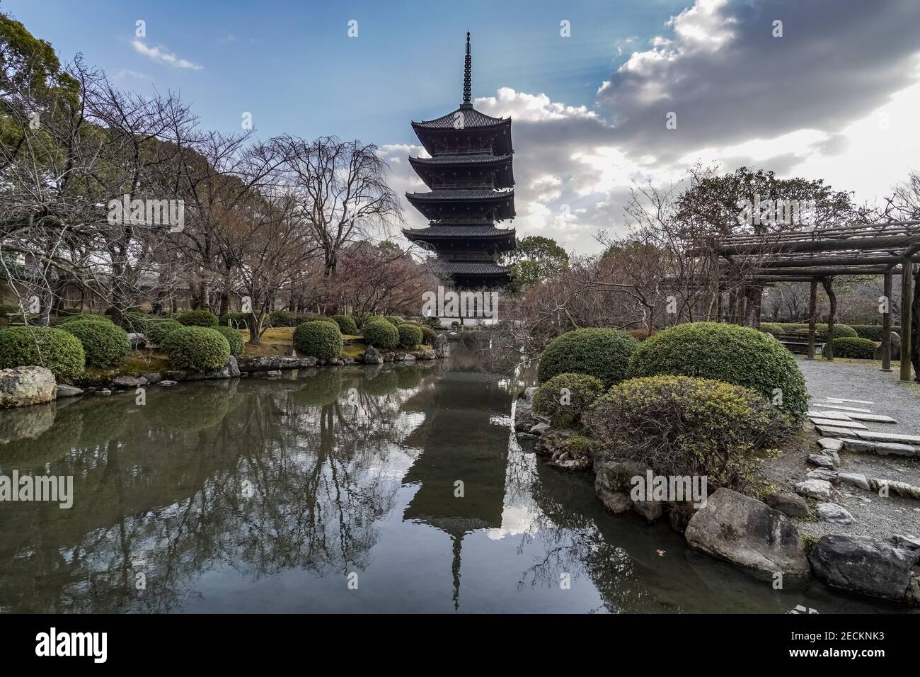 Cinq pagode étagée, Temple Toji, Kyoto, Japon Banque D'Images