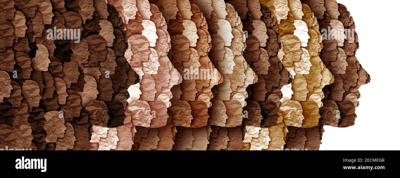 Groupes culturels unité et différentes cultures dans la société ou le multiculturalisme comme célébration de la diversité des personnes et de la diversité ou du multiculturalisme. Banque D'Images