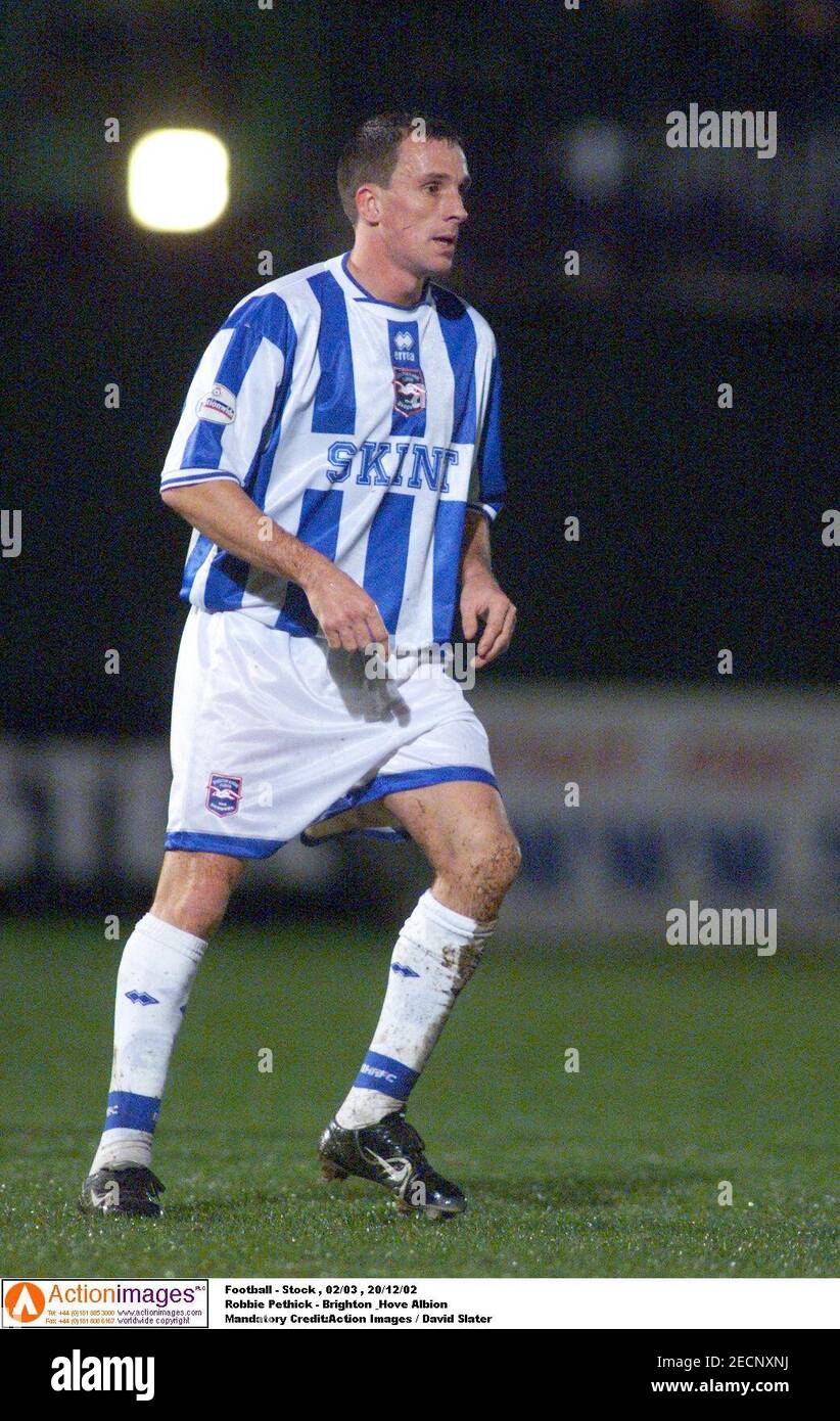 Football - stock , 02/03 , 20/12/02 Robbie Pethick - Brighton & Hove Albion crédit obligatoire:action Images / David Slater Banque D'Images