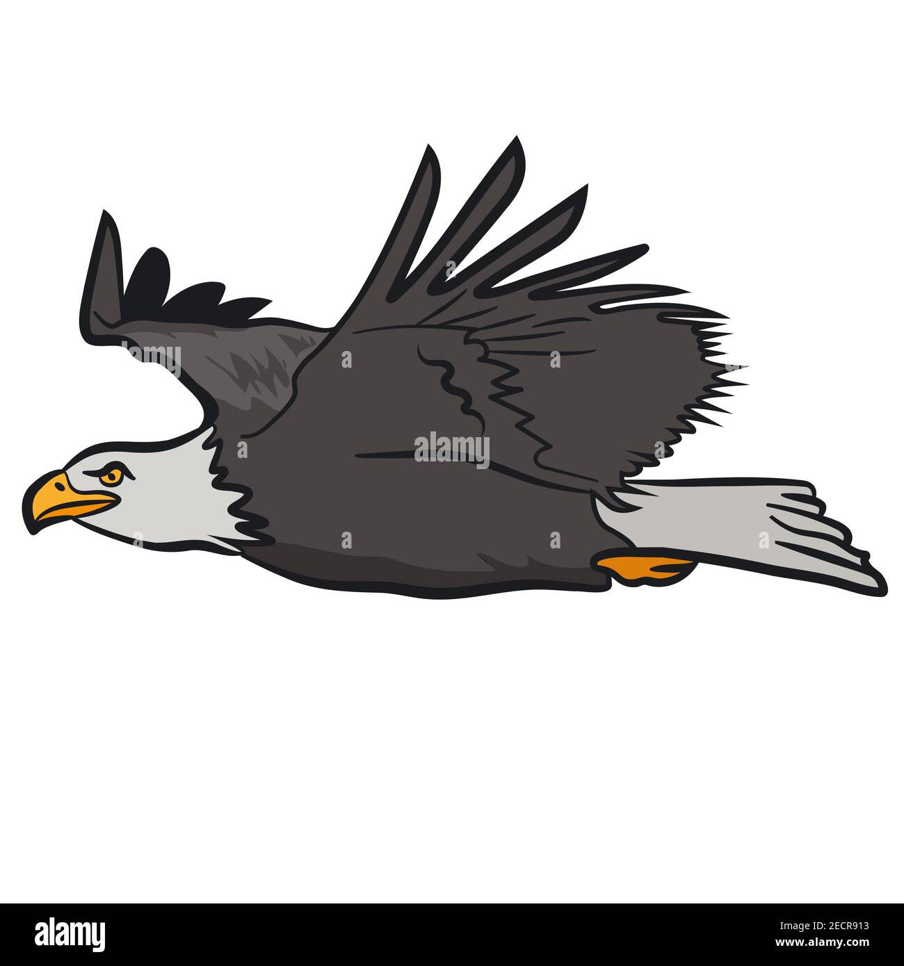 décrivez en noir et blanc l'illustration d'un aigle à tête blanche volant Illustration de Vecteur décrivez en noir et blanc l'illustration d'un aigle à tête blanche volant Illustration de Vecteur