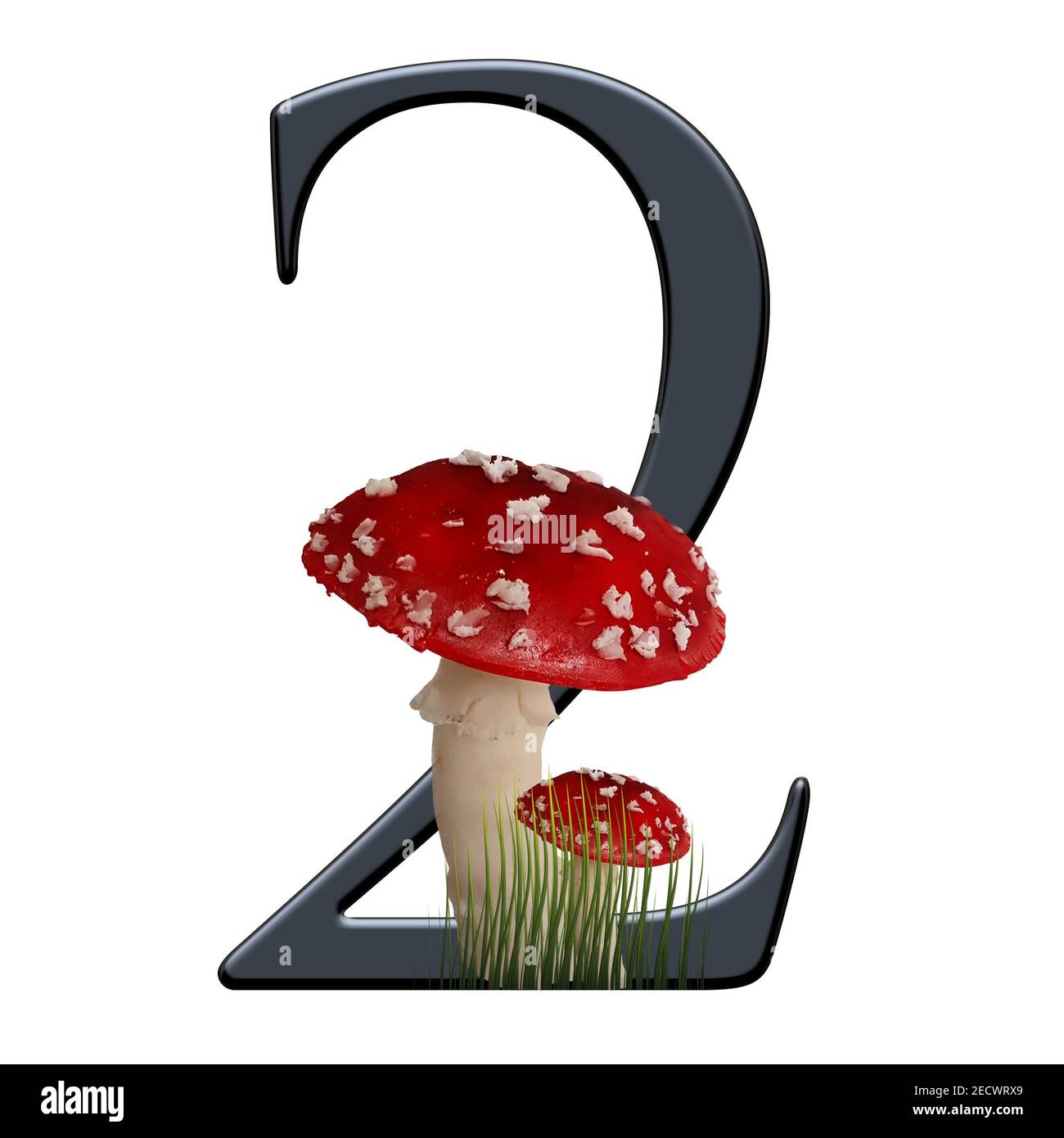 Rendu 3D du numéro de l'alphabet orné d'un crapaud rouge Banque D'Images