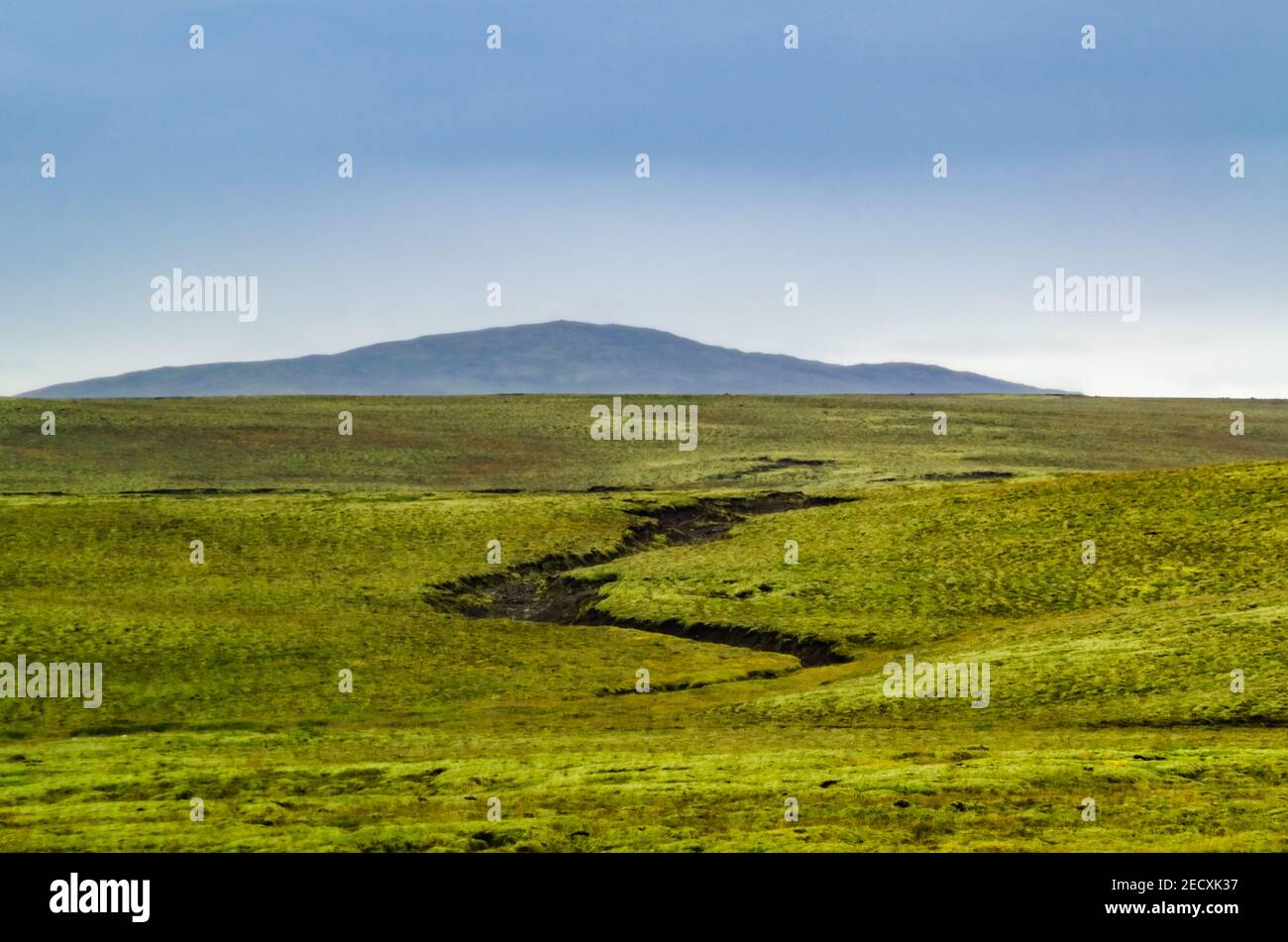 Paysage naturel islandais avec lit de rivière Banque D'Images