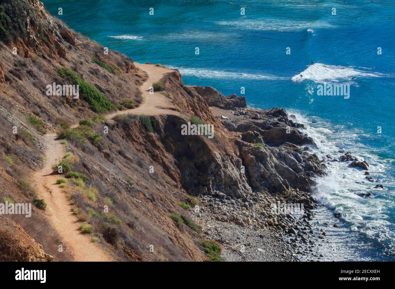 Vue panoramique sur Pelican Cove depuis le point Vicente Los Angeles Californie Banque D'Images