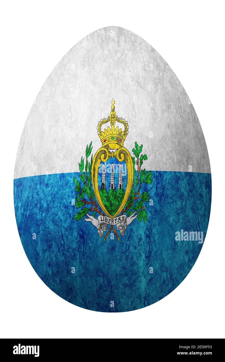 Œuf de Pâques de Saint-Marin, œuf du drapeau national, sentier de coupure Banque D'Images