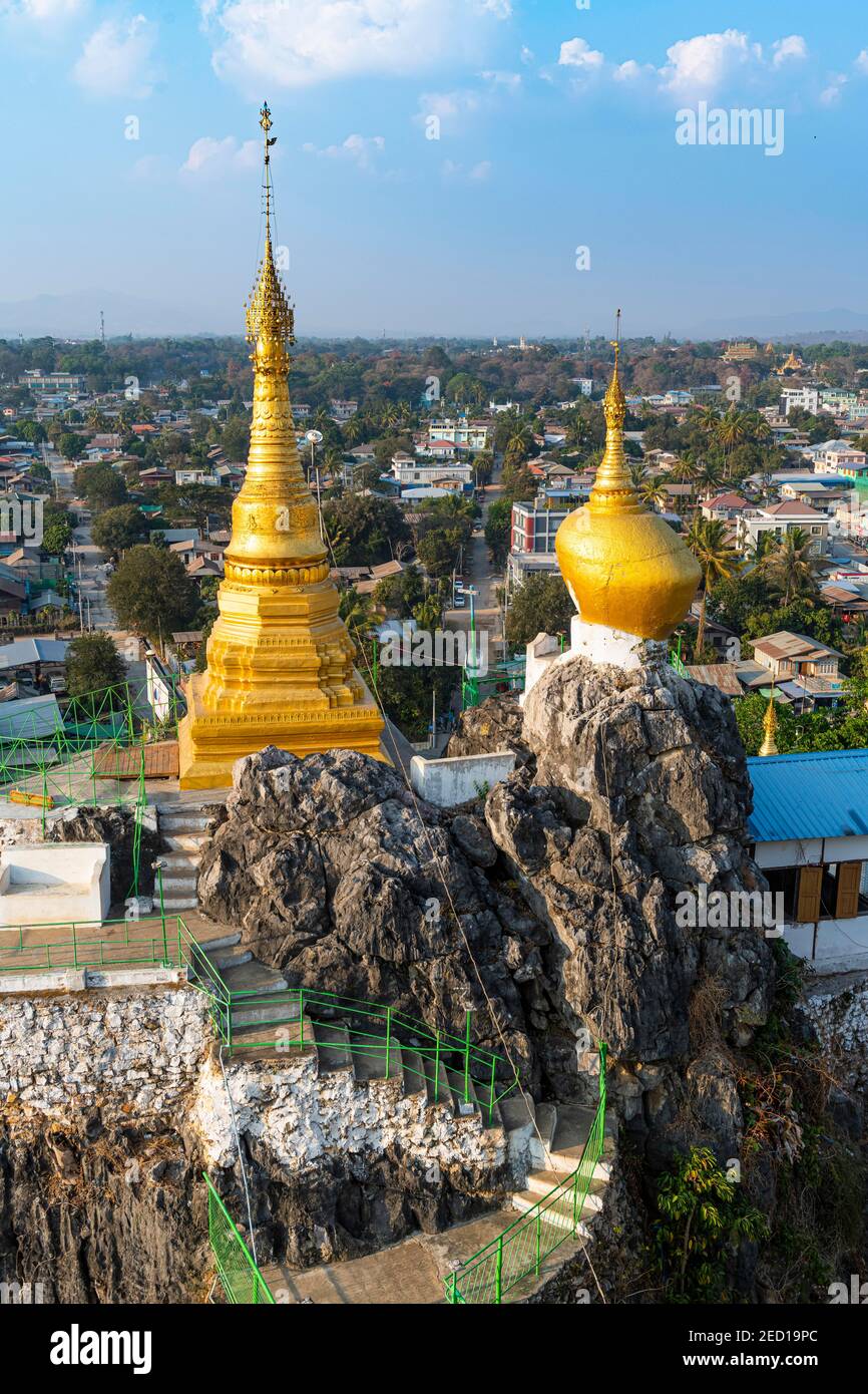 Taung Kew Paya construit sur des rochers, Loikaw, état de Kayah, Myanmar Banque D'Images