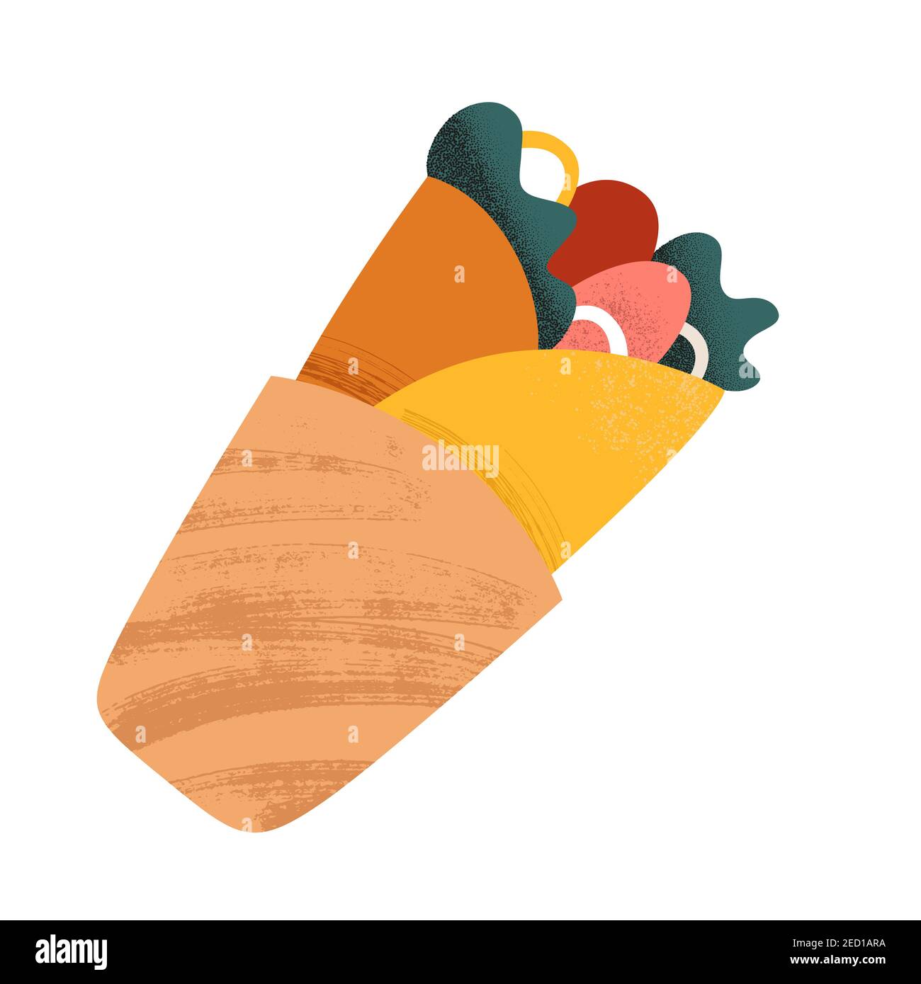 Doner kebab roulé en pita, doodle illustration avec effet texturé, vecteur illustration isolée Illustration de Vecteur Doner kebab roulé en pita, doodle illustration avec effet texturé, vecteur illustration isolée Illustration de Vecteur