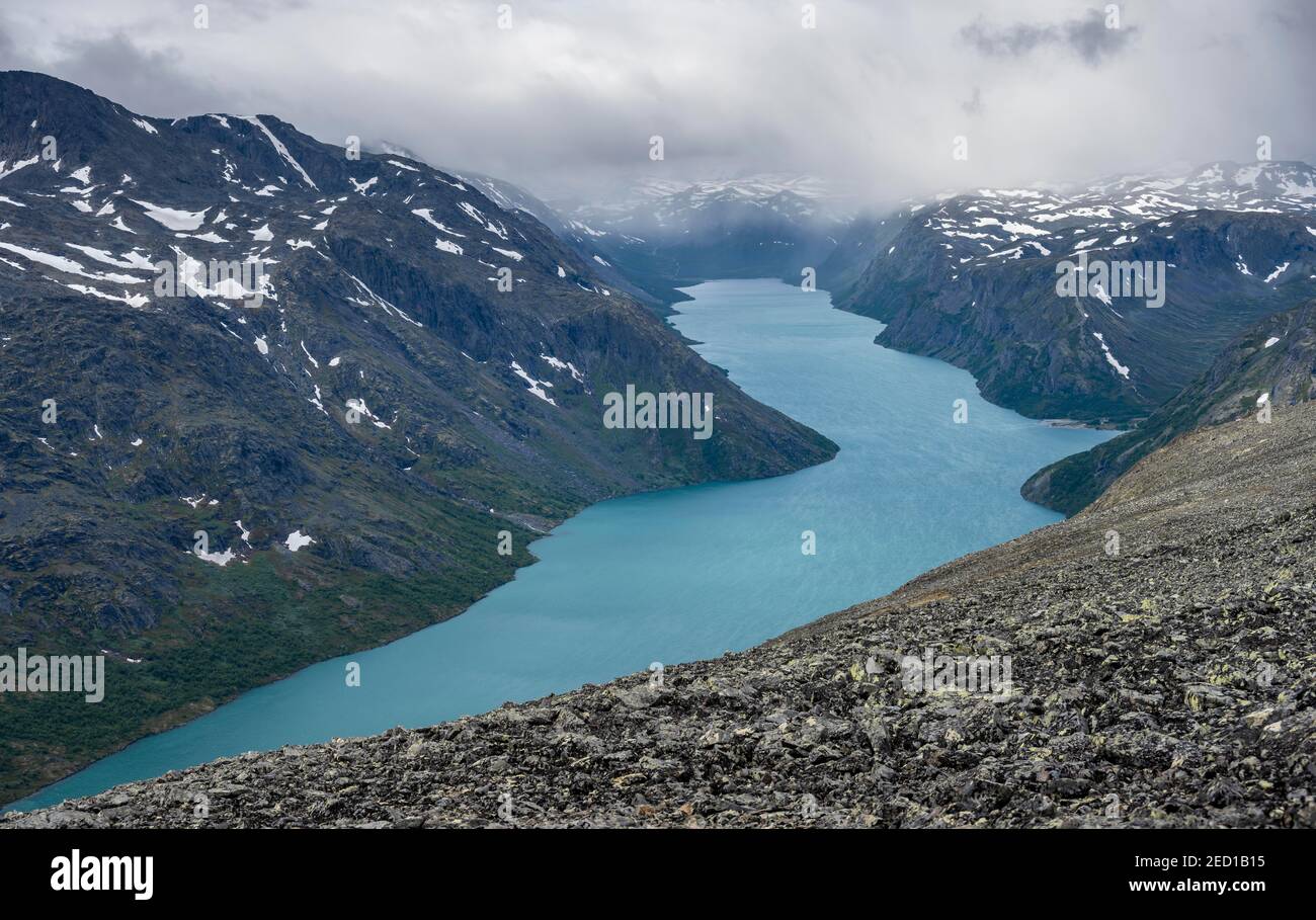 Lac Gjende, randonnée de Besseggen, Parc national de Jotunheimen, Vaga, Innlandet, Norvège Banque D'Images