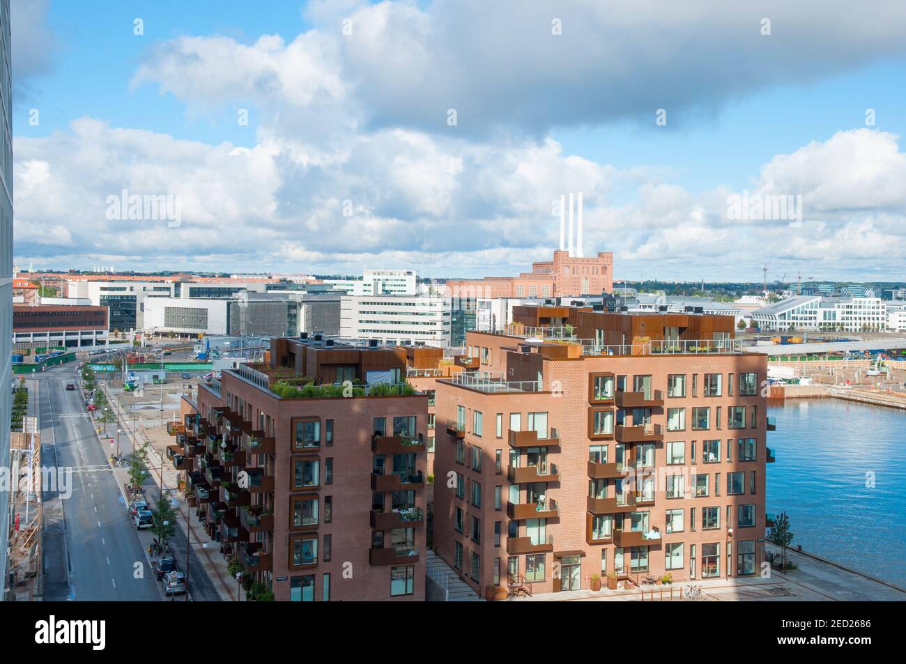 Vue sur le quartier Nordhavn à Copenhague, Danemark Banque D'Images