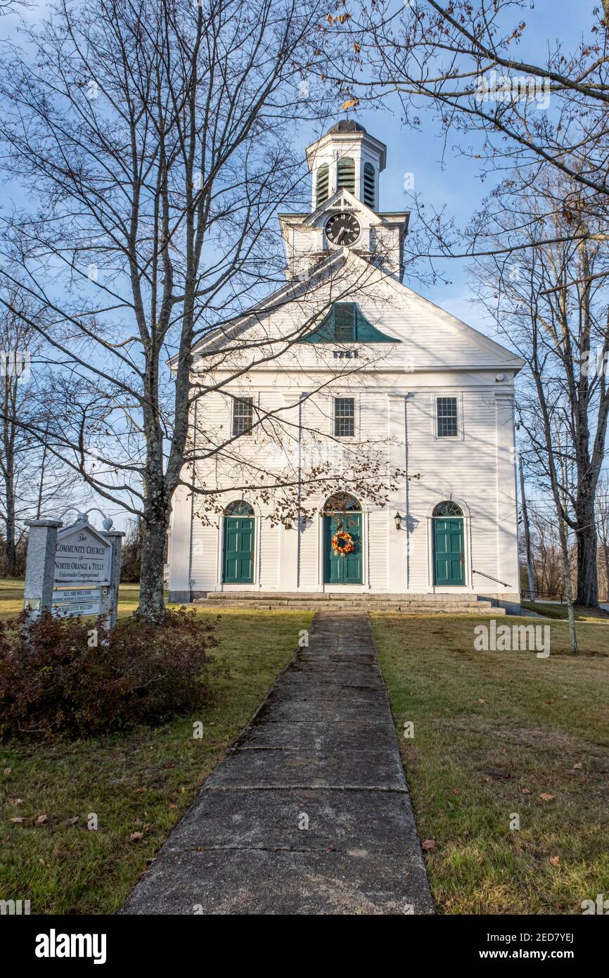 L'église communautaire de North Orange et Tully, Massachusetts Banque D'Images