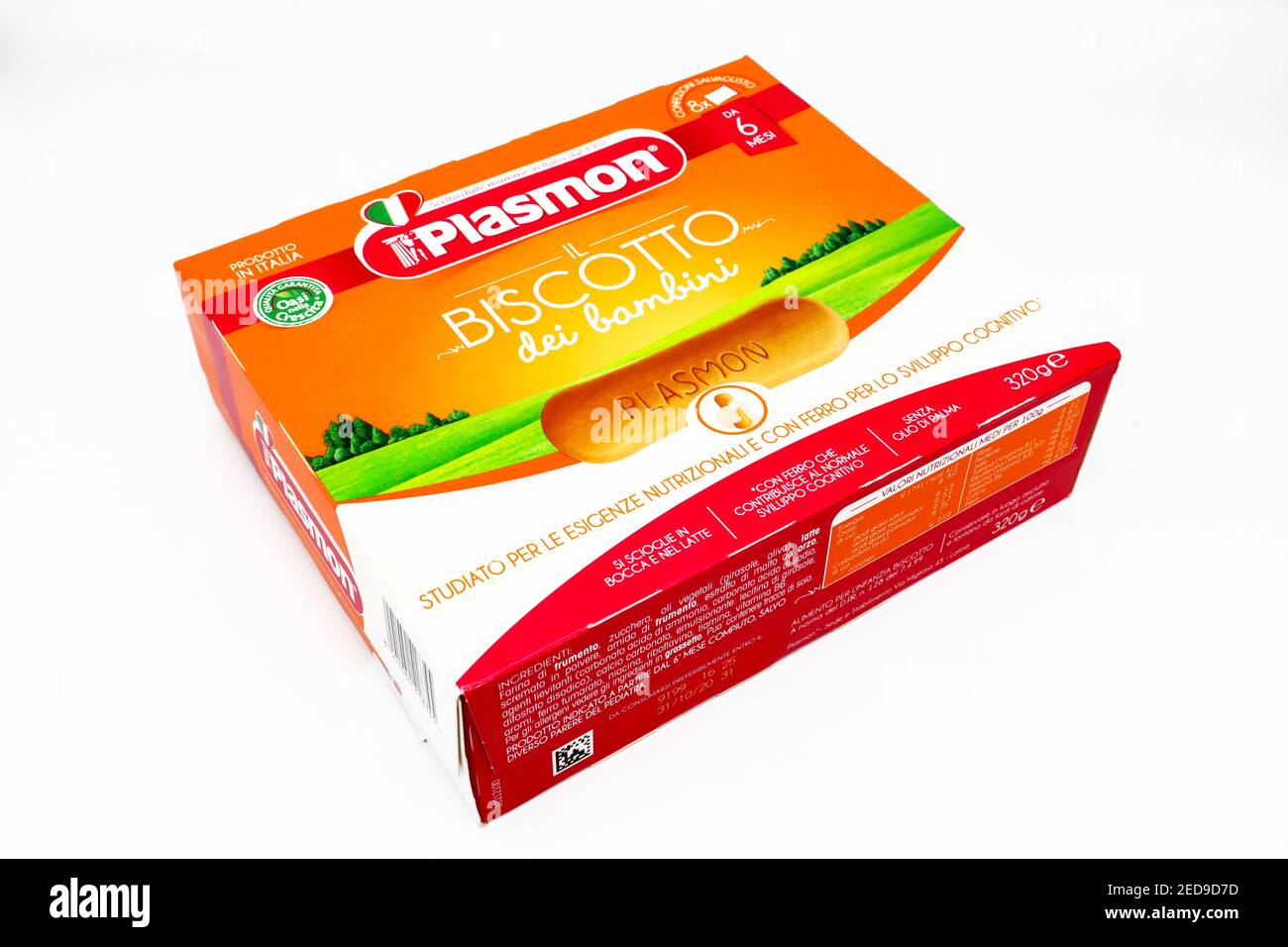 Biscuits pour bébés Plasmon. Plasmon est une marque italienne de produits alimentaires pour bébés du groupe Kraft Heinz Co Banque D'Images