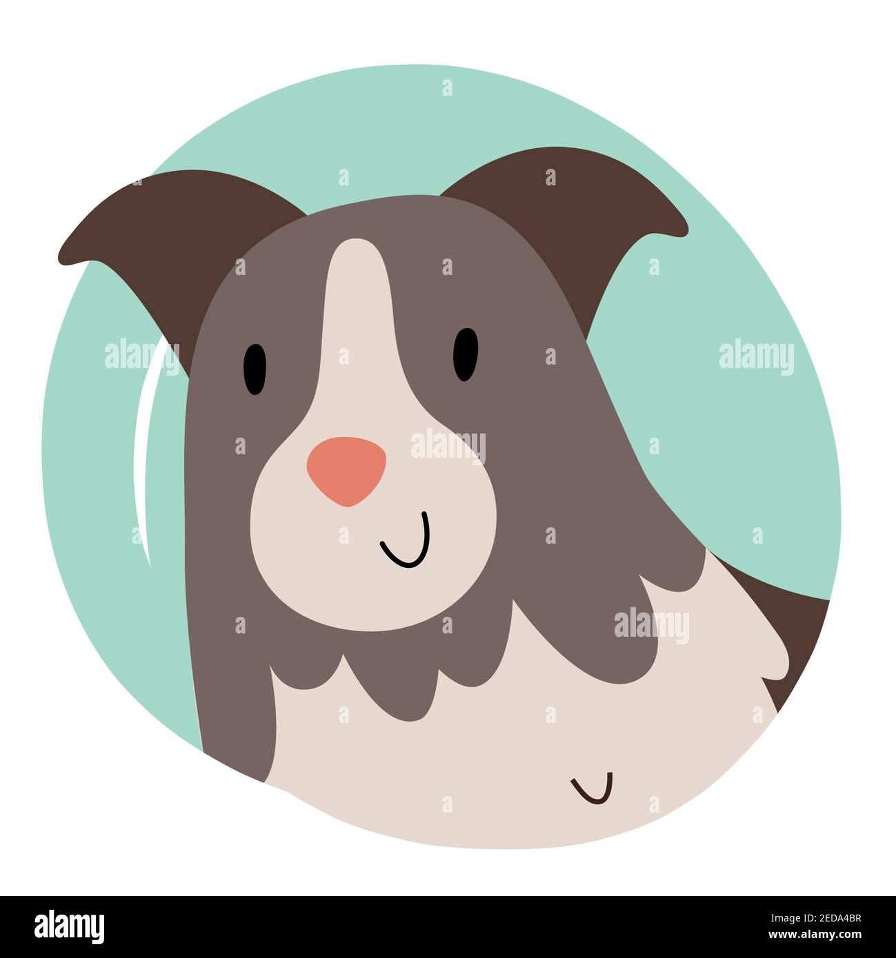 Jolie bordure collie berger avatar chien, mignon animal de ferme dessin à la main illustration, vecteur isolé illustration Illustration de Vecteur