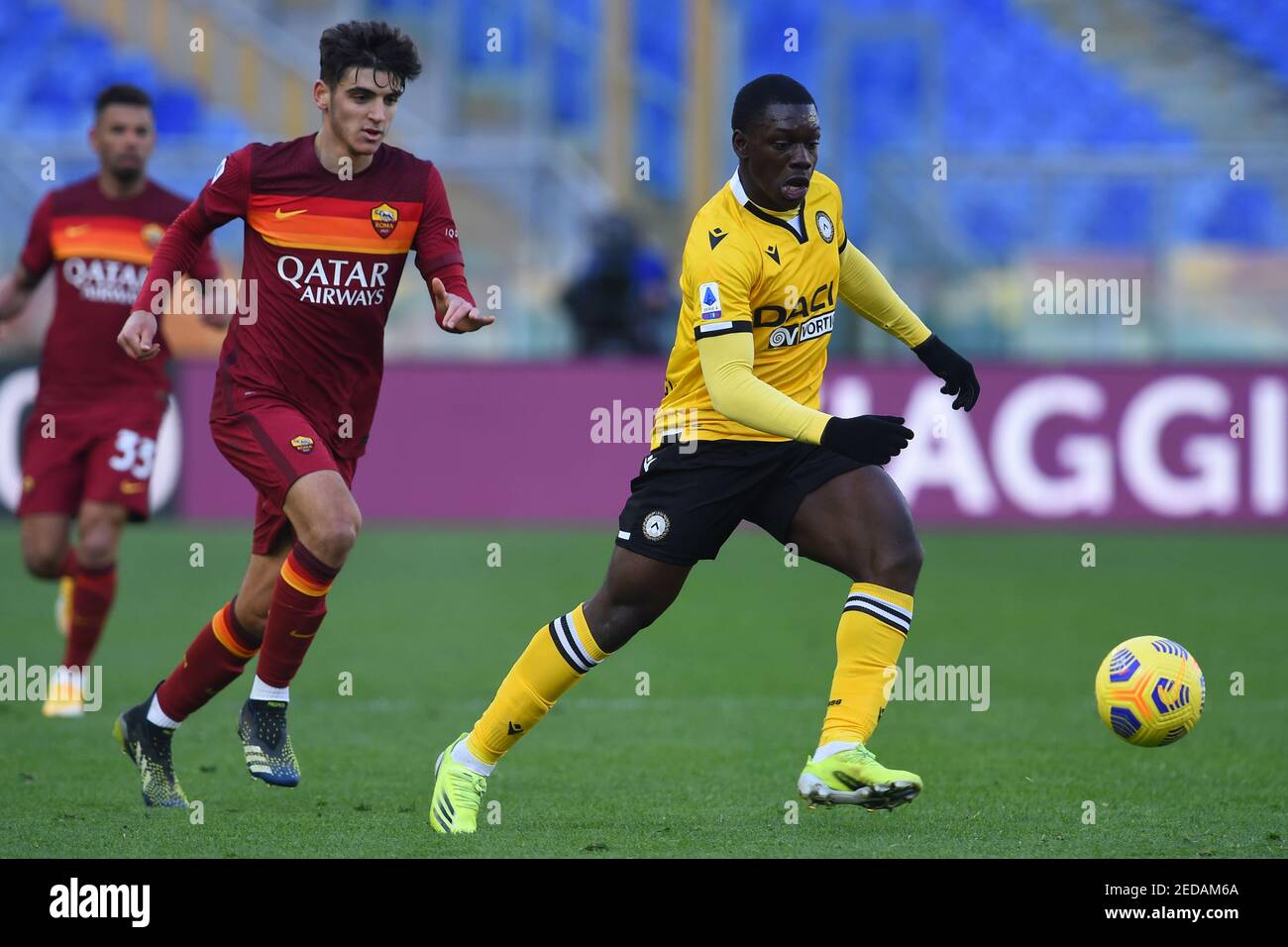 Rome, Latium. 14 février 2021. Jean-Victor Makengo d'Udinese lors de la série UN match de football entre Roma et Udinese au stade Olimpico à Roma, Italie, le 14 février 2021. Crédit : Agence photo indépendante/Alamy Live News Banque D'Images