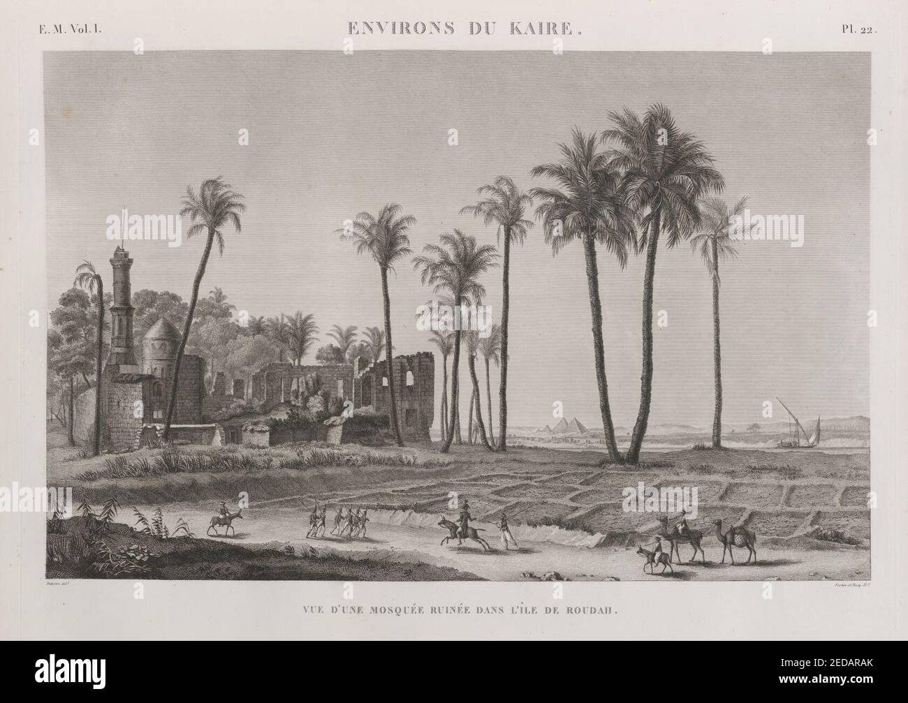 Environs du Kaire (le Caire). Vue d'une mousse de rounée dans l'île de Roudah (el-Rôda) Banque D'Images