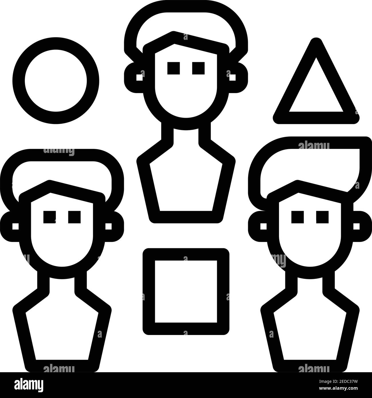 segment-groupe-cercle-triangle-carré Illustration de Vecteur