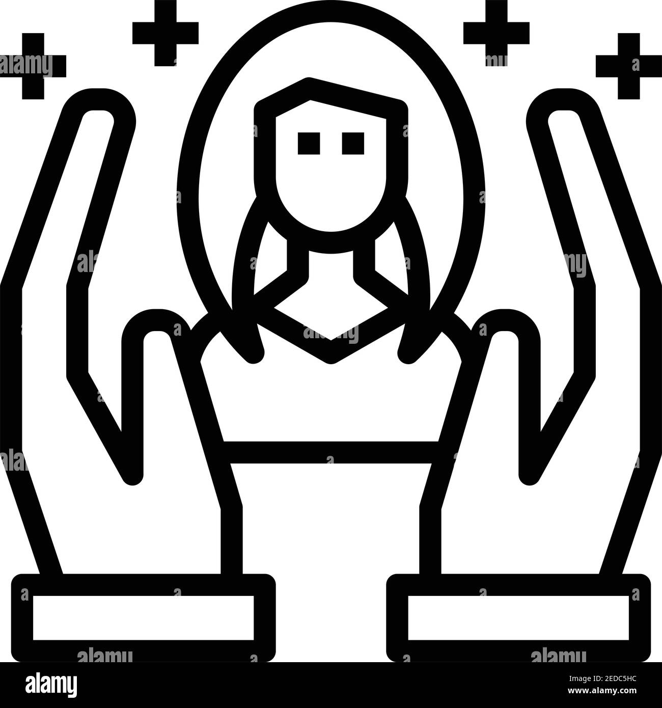 individuel-femme-mains-personnes-plus Illustration de Vecteur