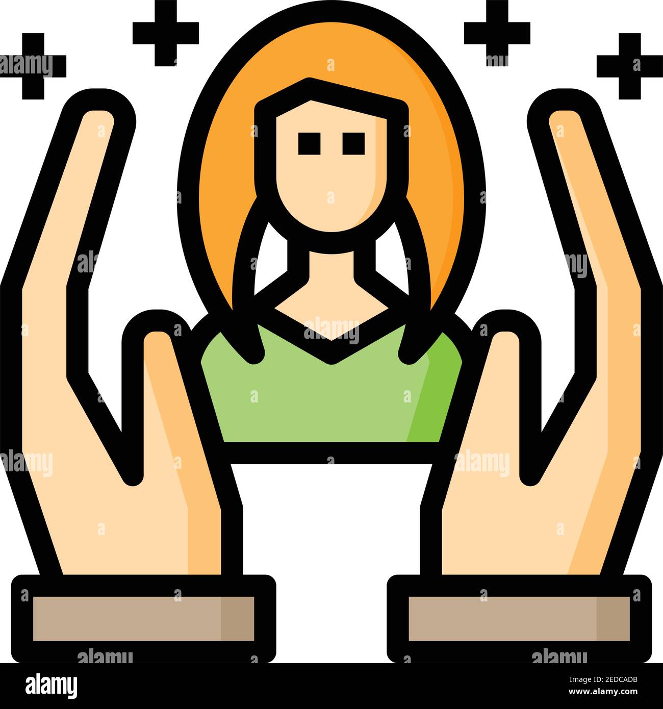 individuel-femme-mains-personnes-plus Illustration de Vecteur