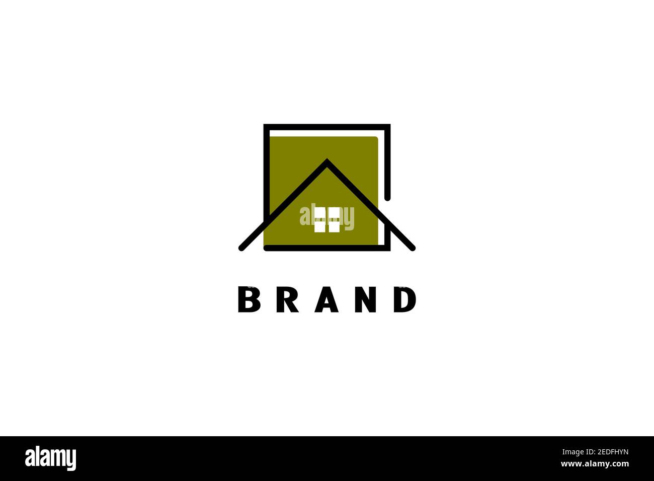 Maison carrée logo, élégant et minimaliste, adapté pour la construction logo, affaires immobilières, immobilier, ou maison en bois logo. Illustration de Vecteur