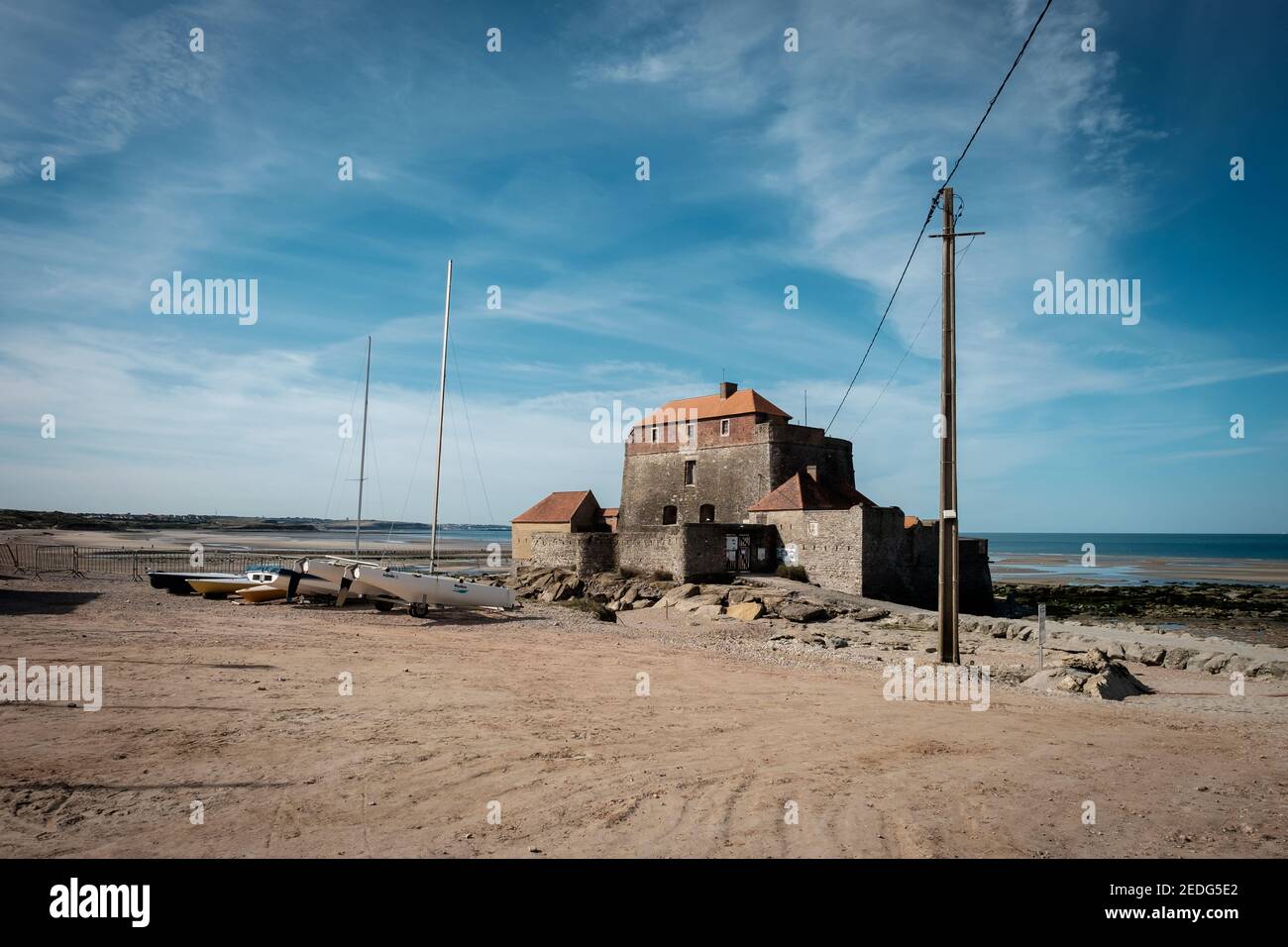 Fort d' Ambleteuse, (également connu sous le nom de fort Mahon) , est un fort situé sur la côte près de la ville d'Ambleteuse dans le nord de la France Banque D'Images