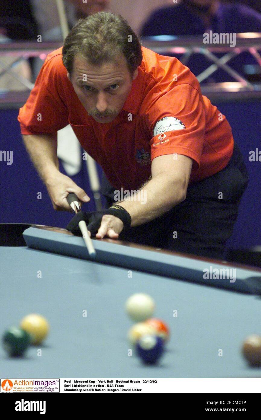 Piscine - Mosconi Cup - York Hall - Bethnal Green - 22/12/02 Earl  Strickland en action - équipe USA crédit obligatoire: Action Images / David  Slater Photo Stock - Alamy