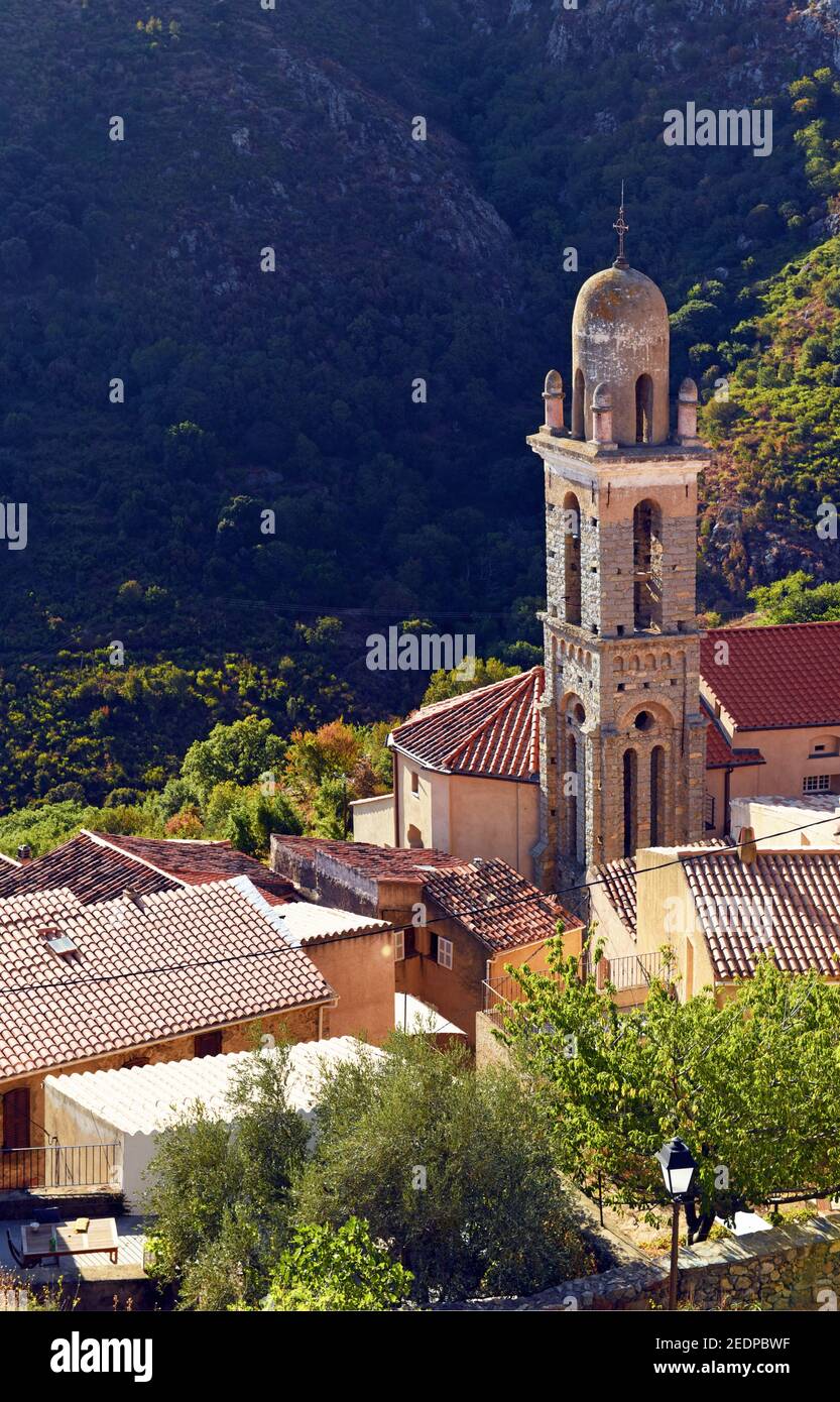Église rurale Saint-Michel, France, Corse, Speluncato Banque D'Images