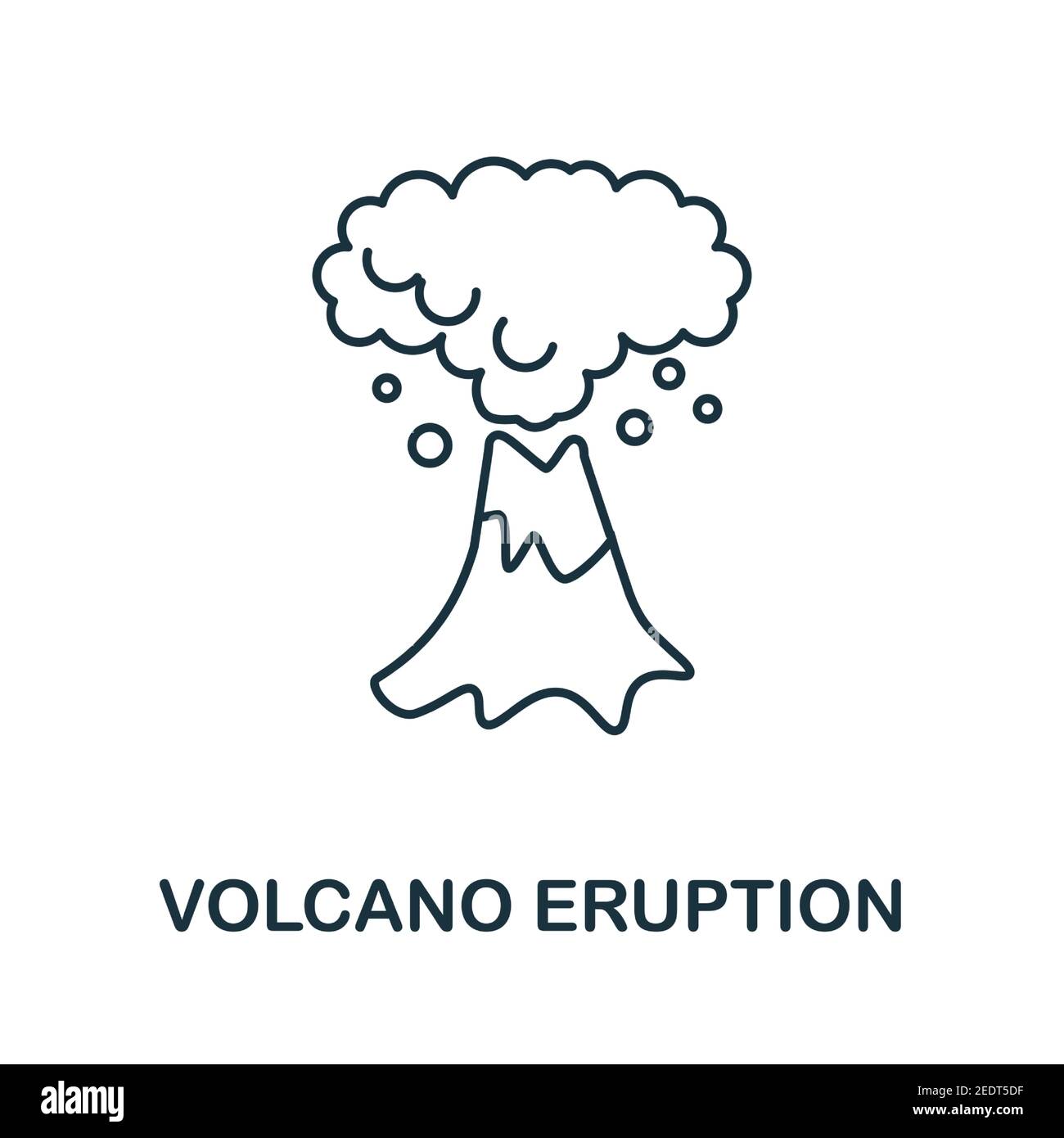 Icône d'éruption volcanique. Élément simple de la collection de réchauffement climatique. Icône d'éruption de volcan créative pour la conception de sites Web, les modèles, les infographies et plus encore Illustration de Vecteur