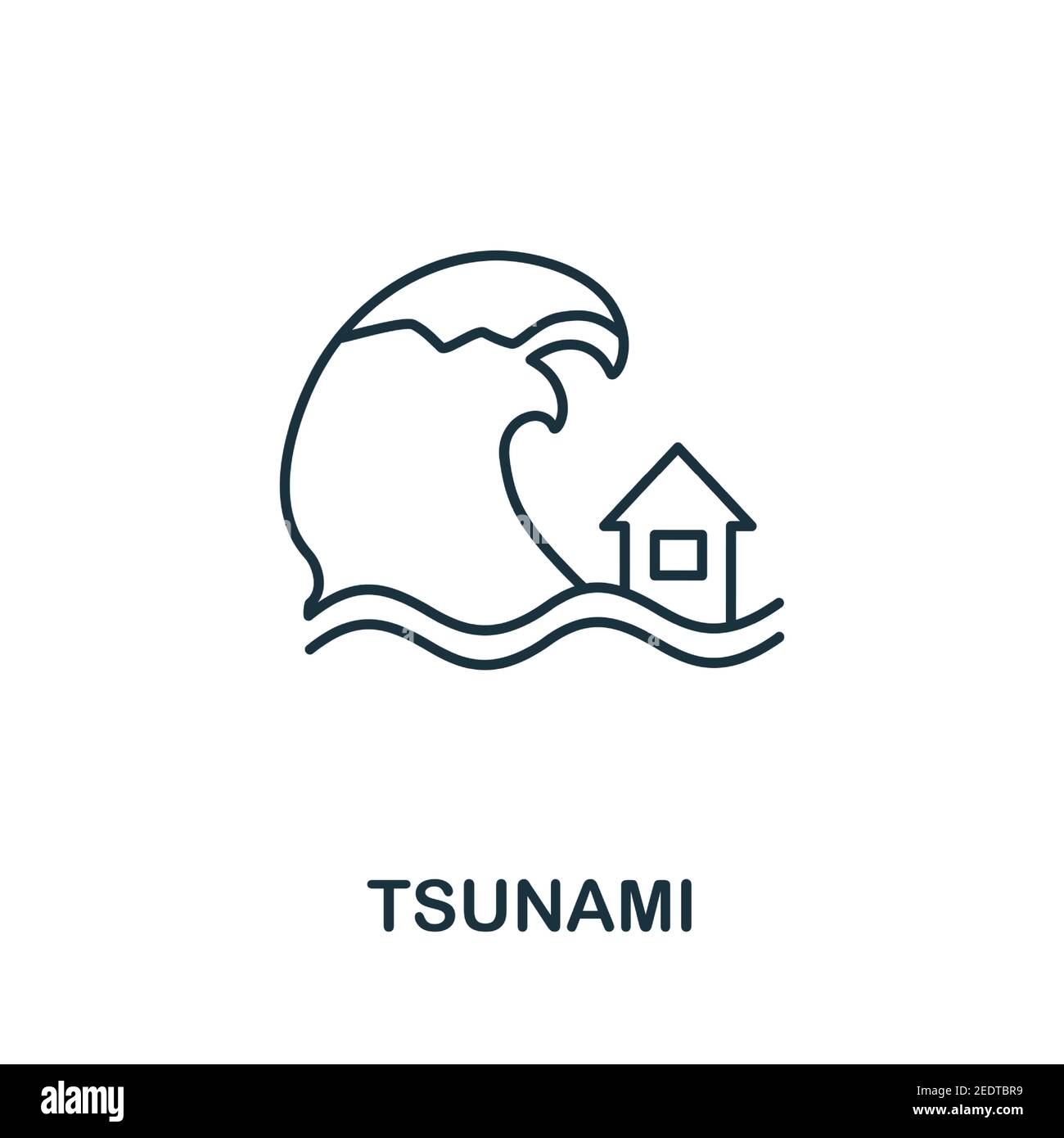 Icône tsunami. Élément simple de la collection de réchauffement climatique. Icône Creative tsunami pour la conception Web, les modèles, les infographies et bien plus encore Illustration de Vecteur