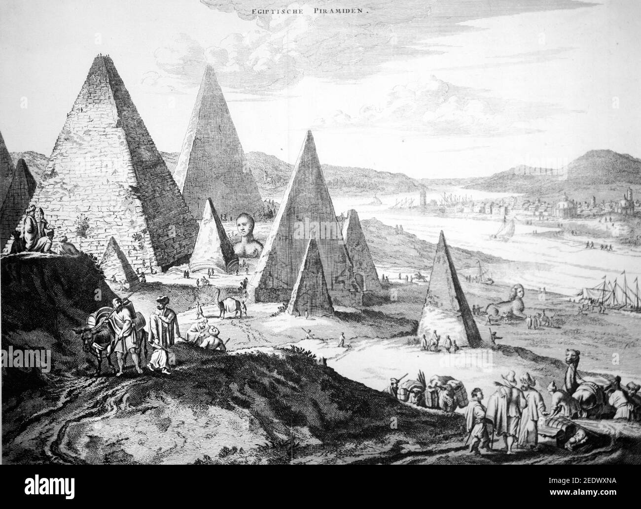 Pyramides en Égypte gravure par Cooke 1778 Banque D'Images