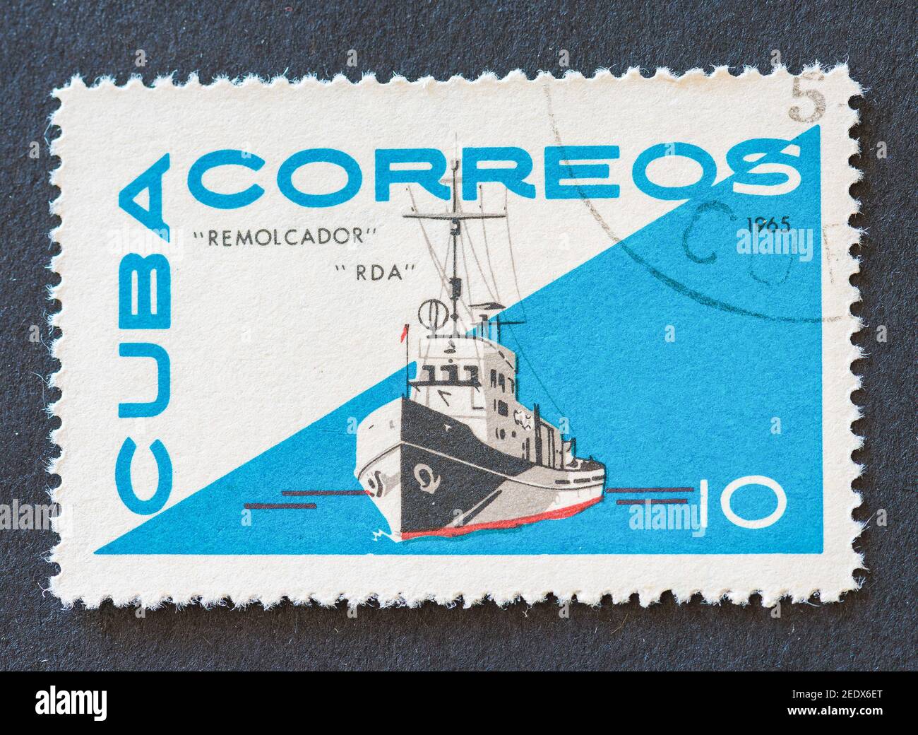 Vieux timbres postaux cubains millésimés Banque D'Images