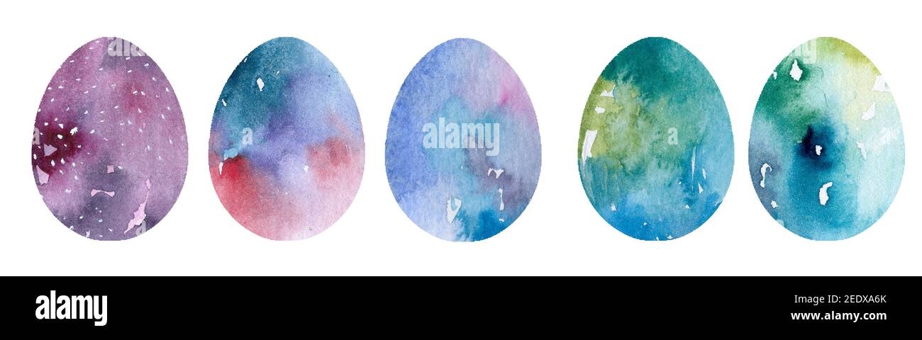 Aquarelle oeufs de pâques abstrait illustrations modernes éléments de Pâques Banque D'Images