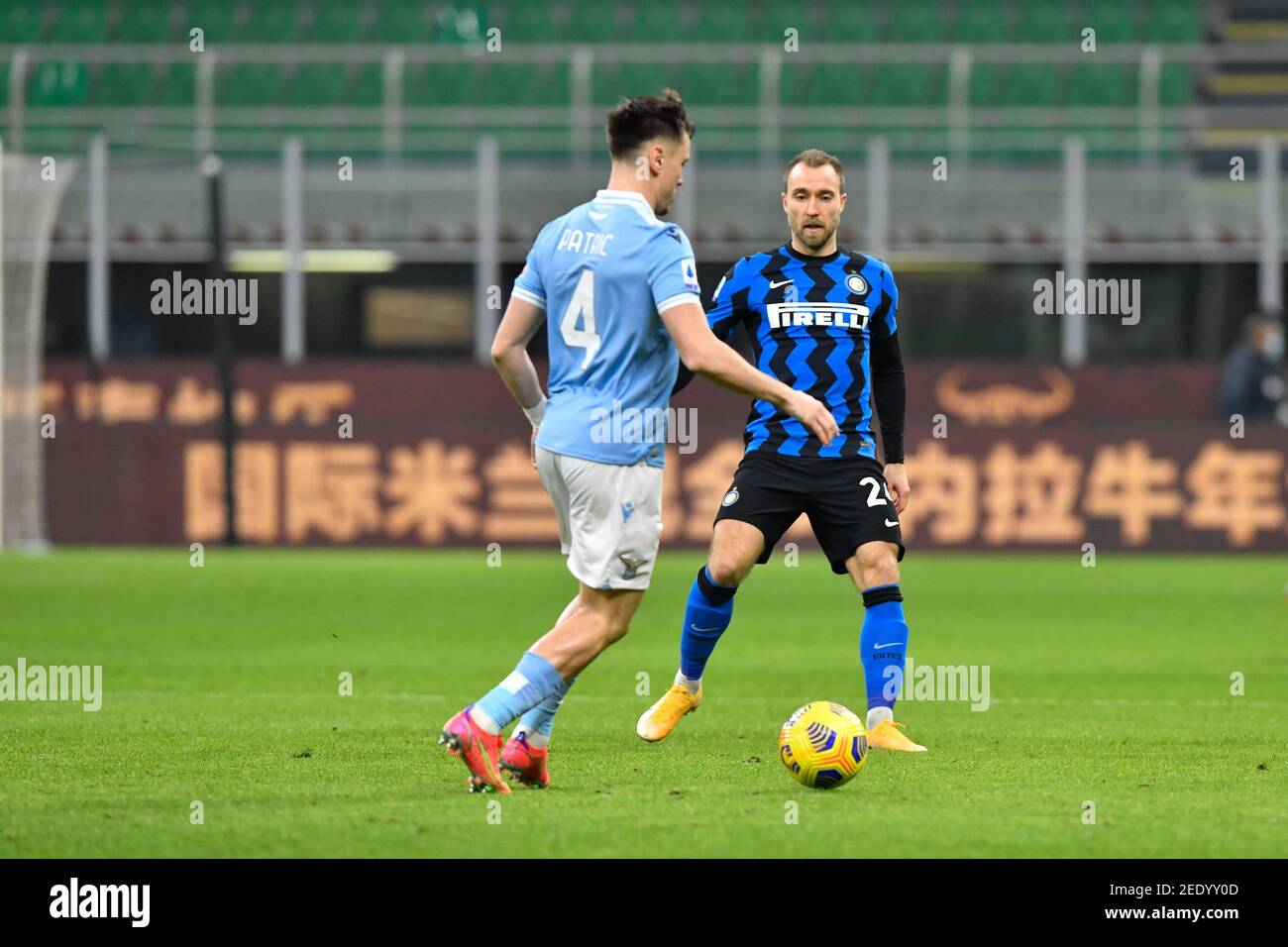 Milan, Italie. 14 février 2021. Christian Eriksen (24) de l'Inter Milan vu dans la série UN match entre l'Inter Milan et le Latium à Giuseppe Meazza à Milan. (Crédit photo : Gonzales photo/Alamy Live News Banque D'Images