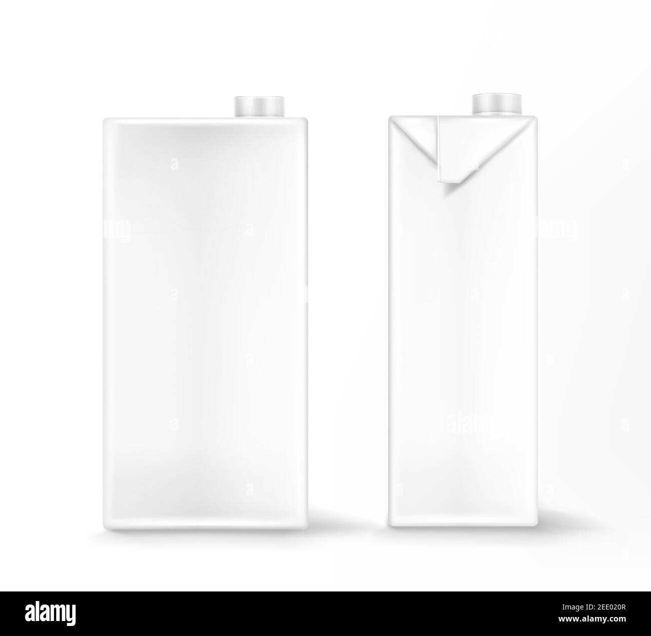 elfbar nachfüll pod läuft aus Maquette d'emballage pour lait ou jus, boîte en carton blanc, emballage  vierge avec couvercle à vis, vue avant et latérale. Conteneur pour la  production de liquide, objet d'emballage isolé, illustration vectorielle 3d