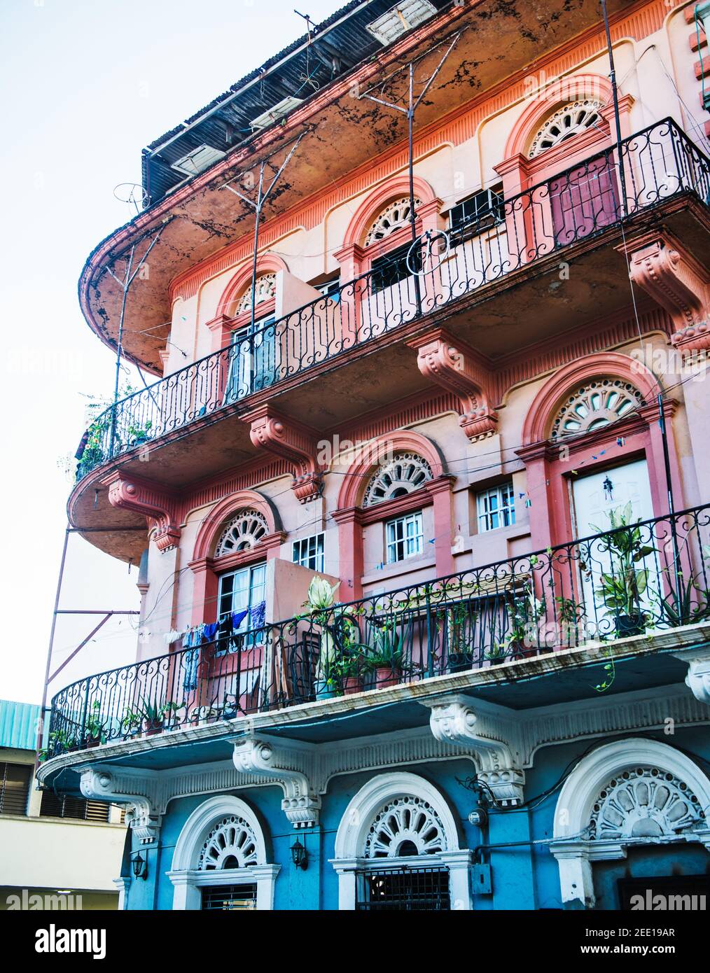 Architecture coloniale espagnole colorée de Panama, Panama, Amérique centrale Banque D'Images