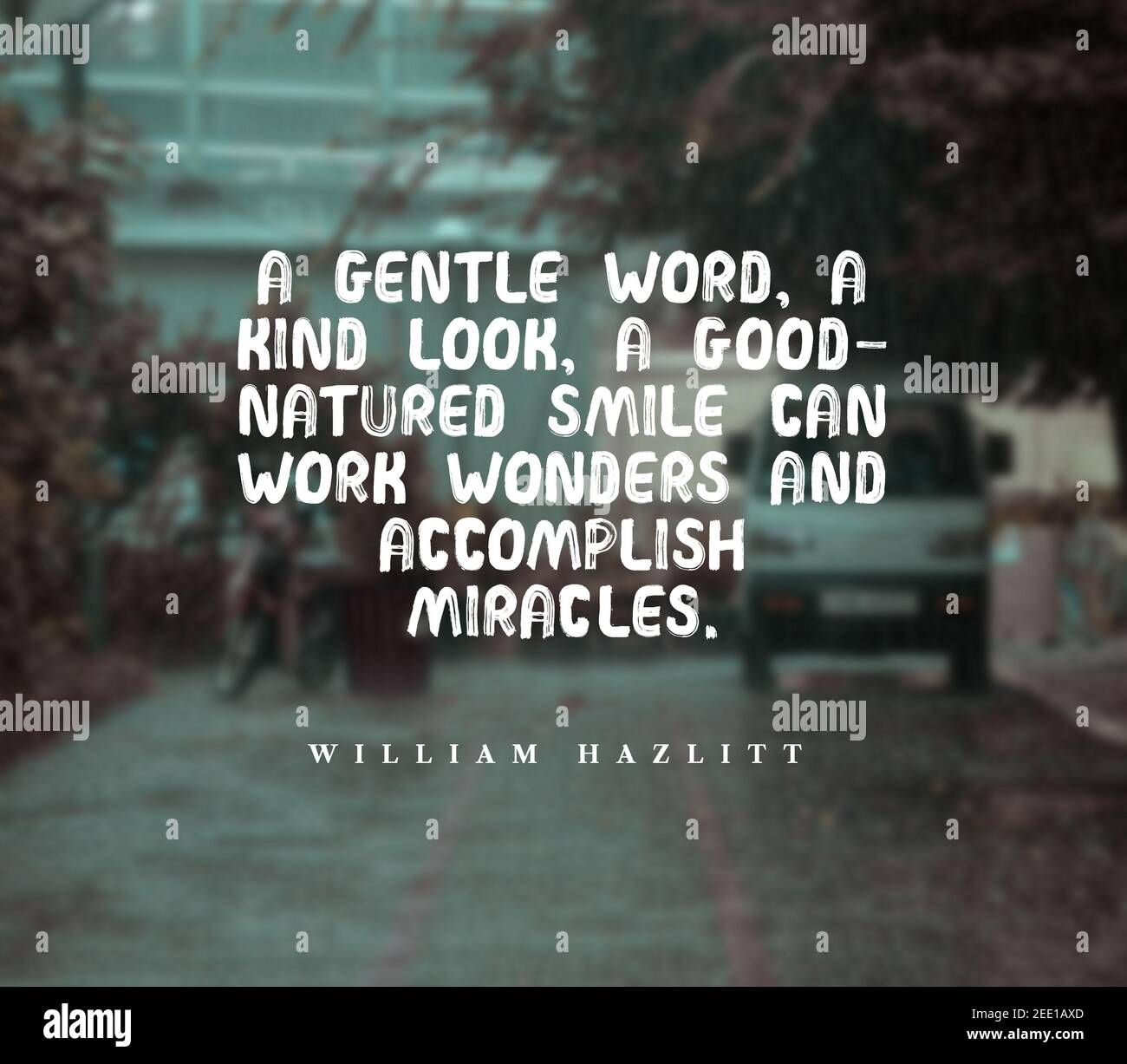 Citation Texte D Inspiration Un Mot Doux Un Regard Gentil Un Sourire De Bonne Nature Peut Faire Des Merveilles Et Accomplir Des Miracles Photo Stock Alamy